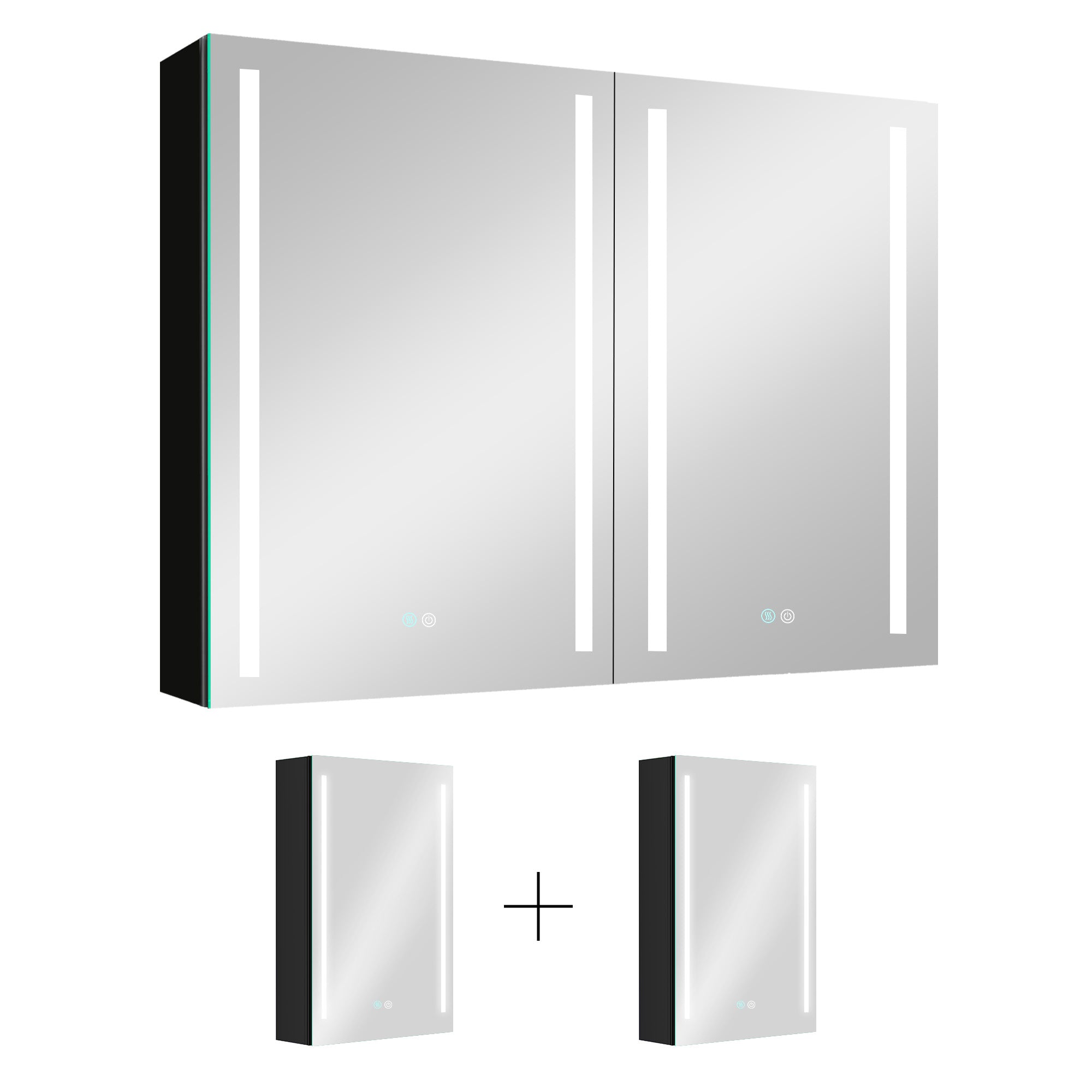 40 in.W x 30 in. H Aluminum Surface Mounted LED Medicine Cabinet with Doors and Mirrors