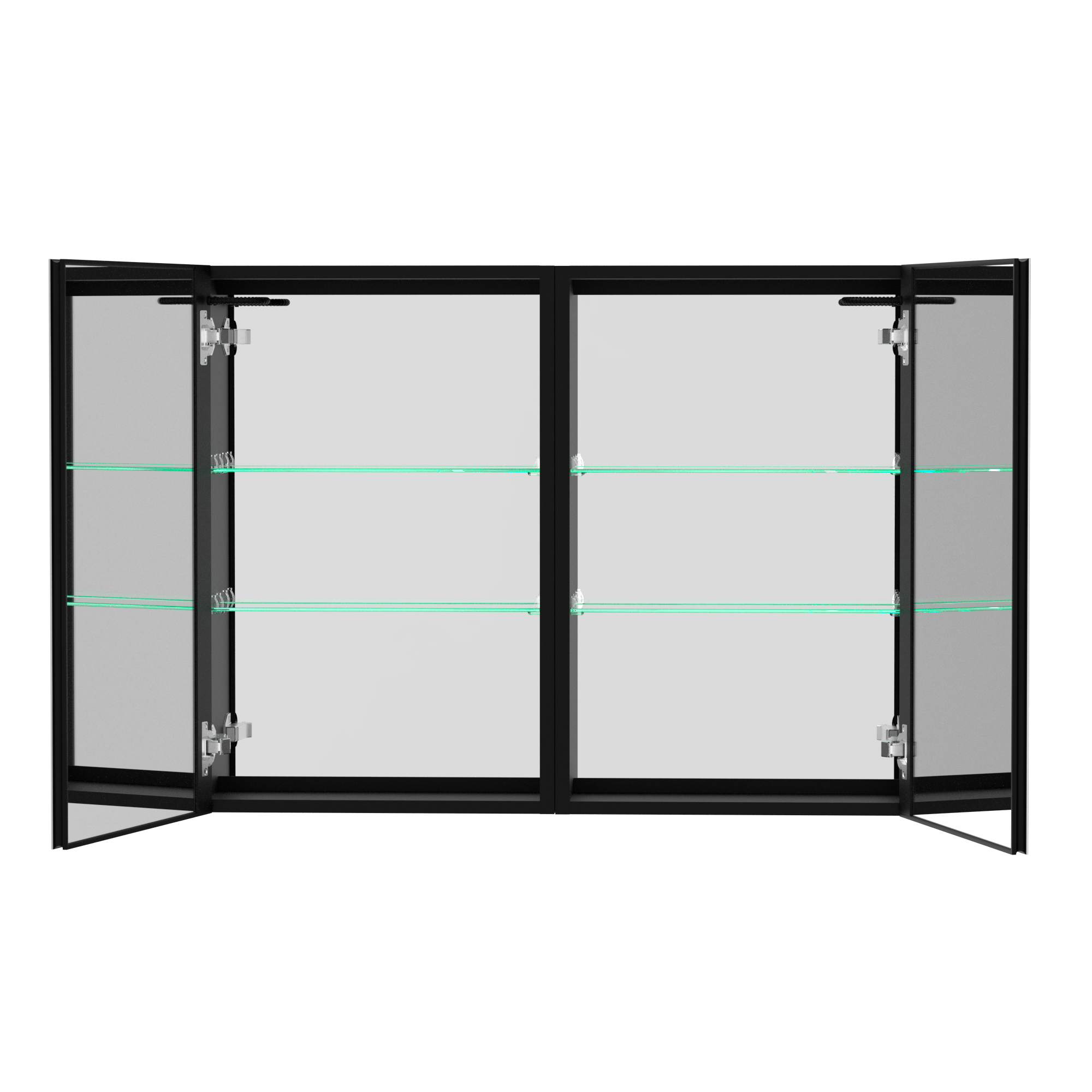 40 in.W x 30 in. H Aluminum Surface Mounted LED Medicine Cabinet with Doors and Mirrors