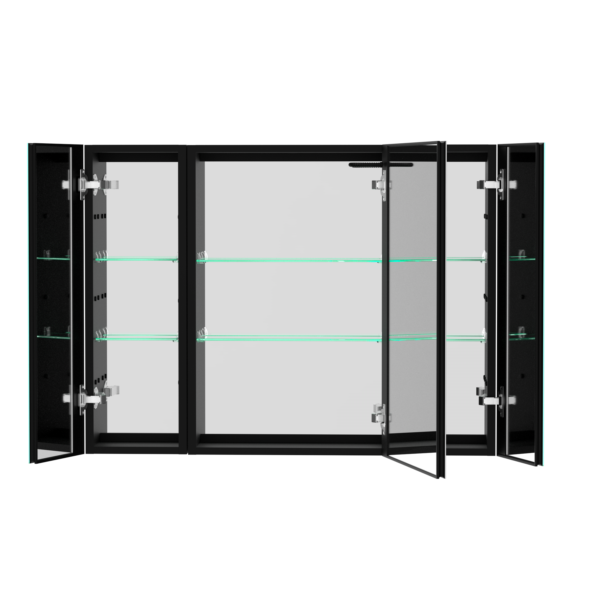 40 in.W x 30 in. H Aluminum Surface Mounted LED Medicine Cabinet with Doors and Mirrors