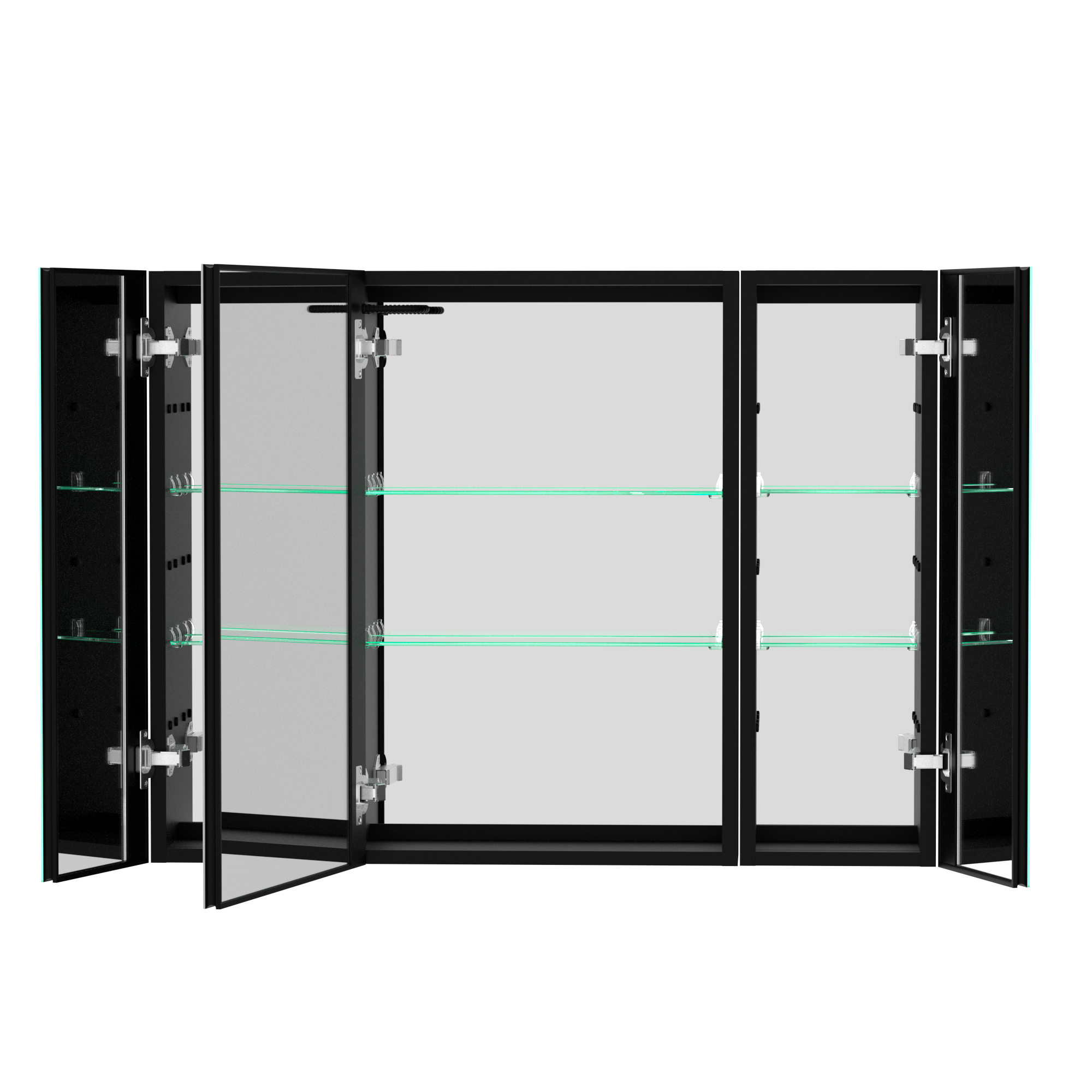 40 in.W x 30 in. H Aluminum Surface Mounted LED Medicine Cabinet with Doors and Mirrors