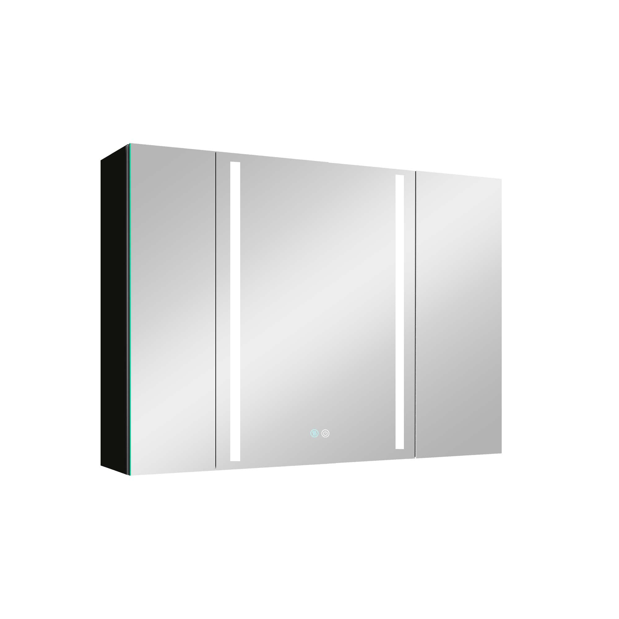 40 in.W x 30 in. H Aluminum Surface Mounted LED Medicine Cabinet with Doors and Mirrors