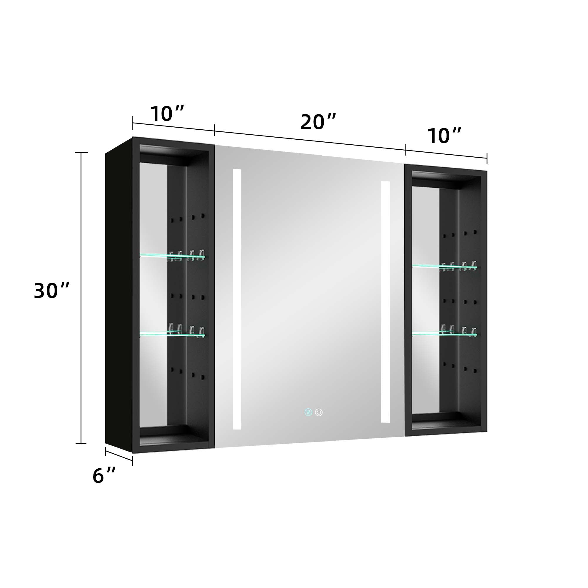 40 in.W x 30 in. H Aluminum Surface Mounted LED Medicine Cabinet with Doors and Mirror Defogging