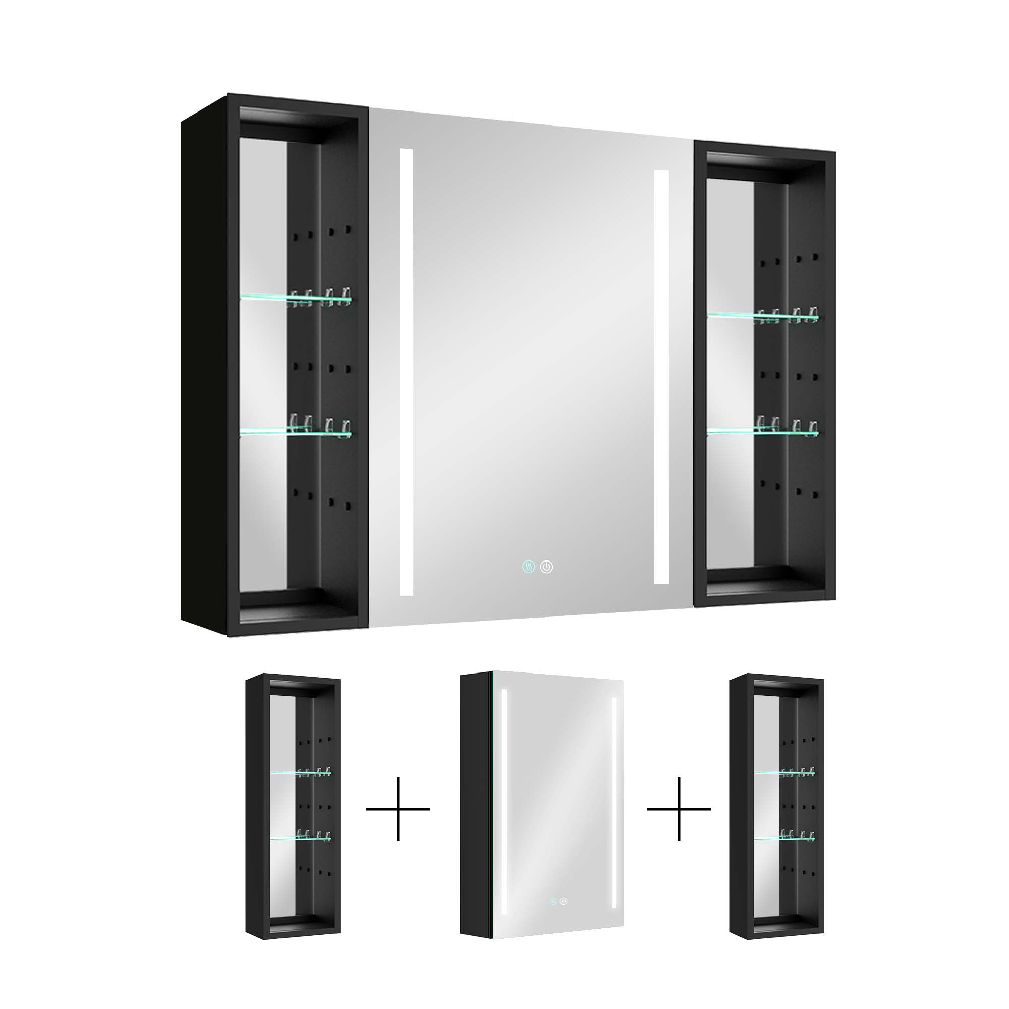 40 in.W x 30 in. H Aluminum Surface Mounted LED Medicine Cabinet with Doors and Mirror Defogging