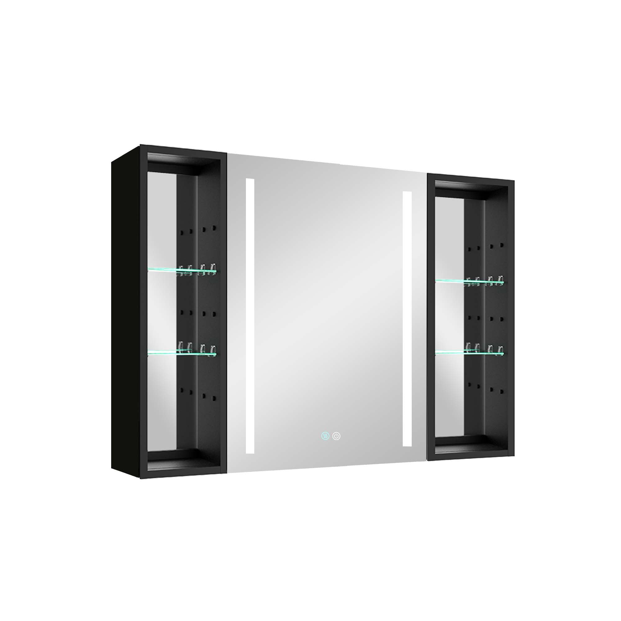 40 in.W x 30 in. H Aluminum Surface Mounted LED Medicine Cabinet with Doors and Mirror Defogging