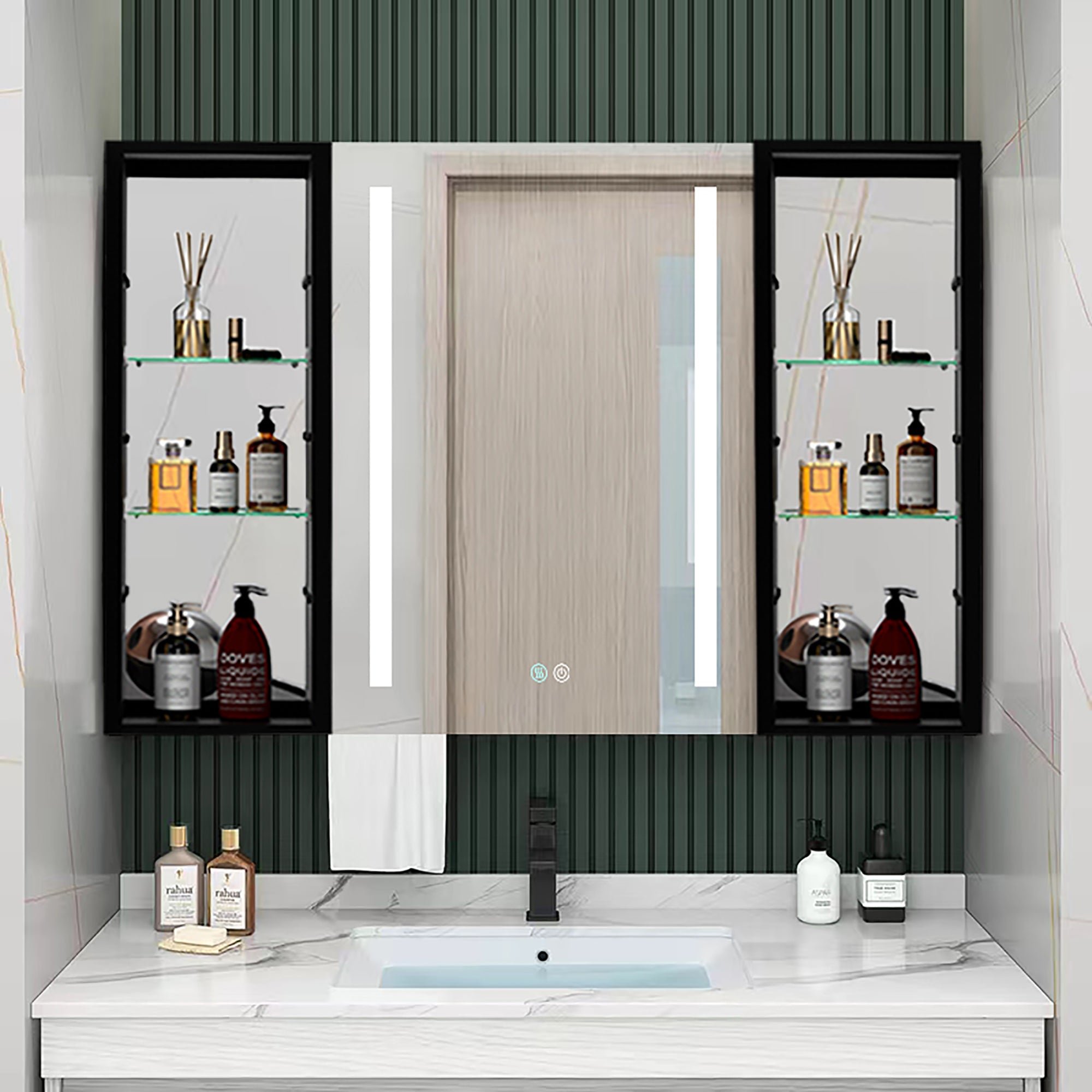 40 in.W x 30 in. H Aluminum Surface Mounted LED Medicine Cabinet with Doors and Mirror Defogging