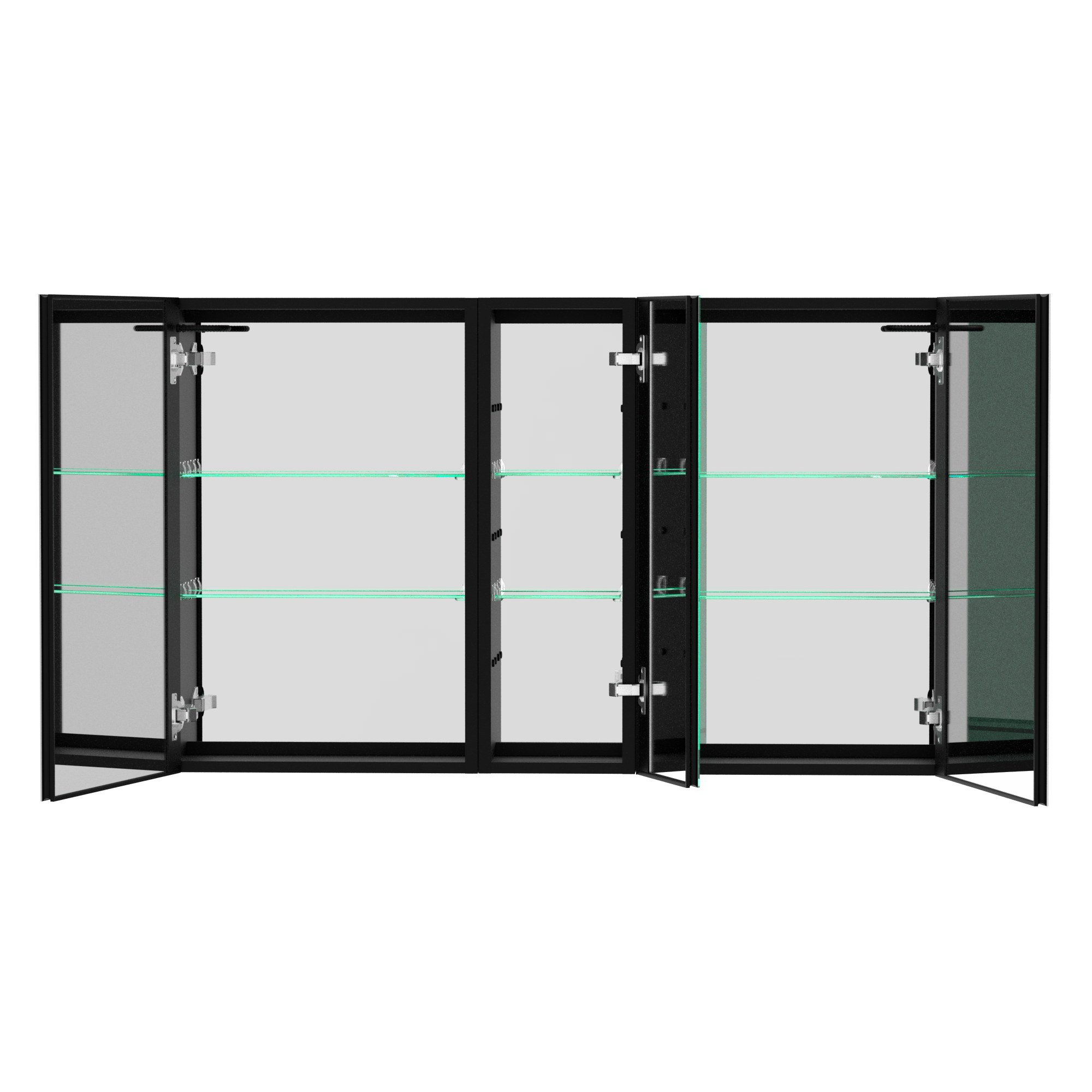 50 in.W x 30 in. H Aluminum Surface Mounted LED Medicine Cabinet with Doors and Mirror Defogging