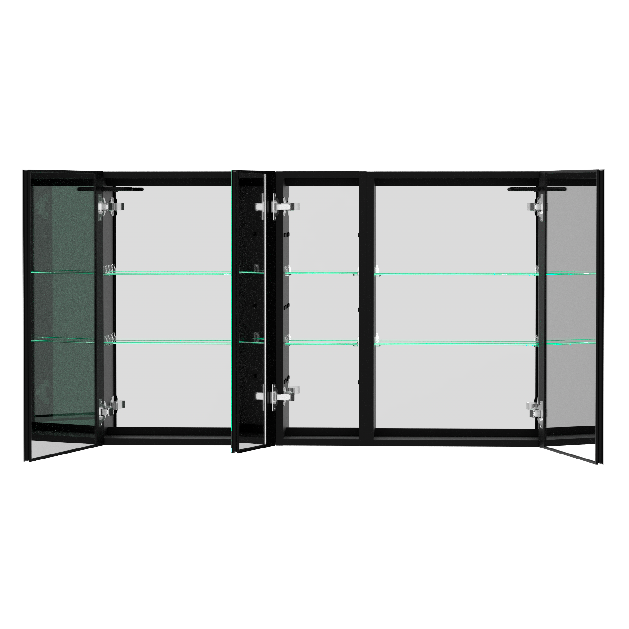 50 in.W x 30 in. H Aluminum Surface Mounted LED Medicine Cabinet with Doors and Mirror Defogging