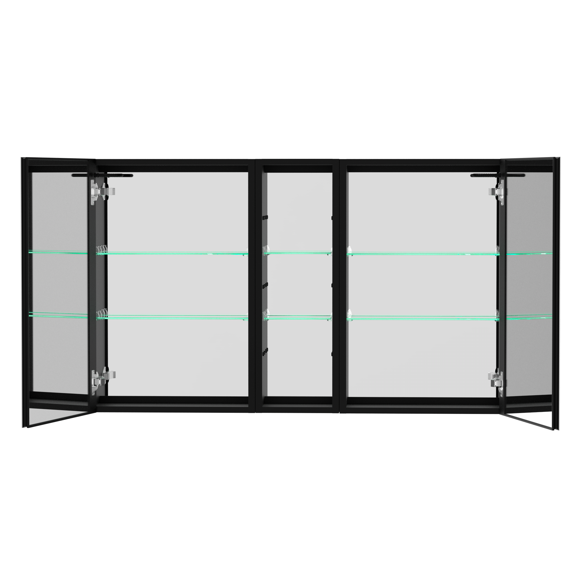 50 in.W x 30 in. H Aluminum Surface Mounted LED Medicine Cabinet with Doors and Mirror Defogging