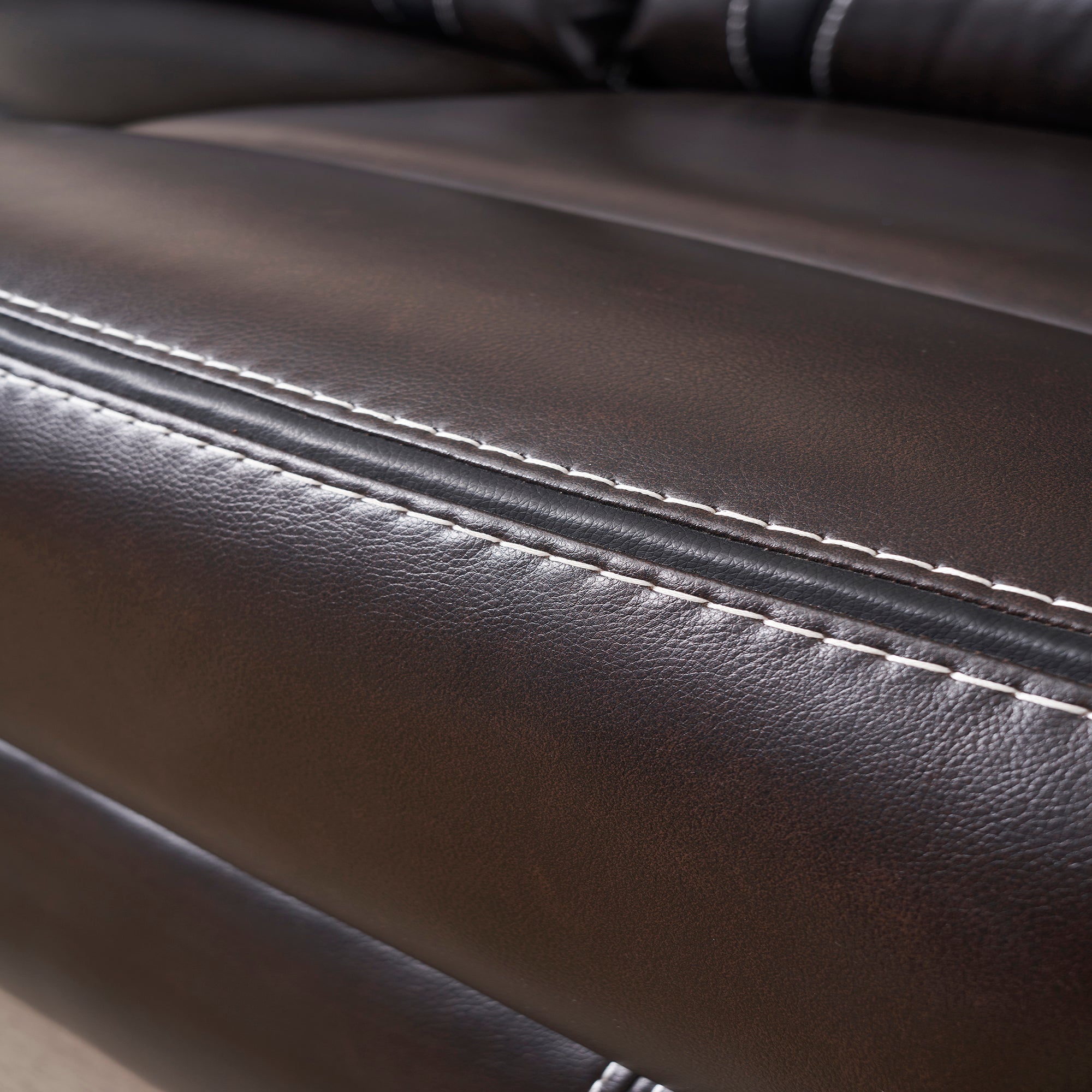 39 inch Faux Leather Top Arm Reclining and Rocking Upholstered Sofa
