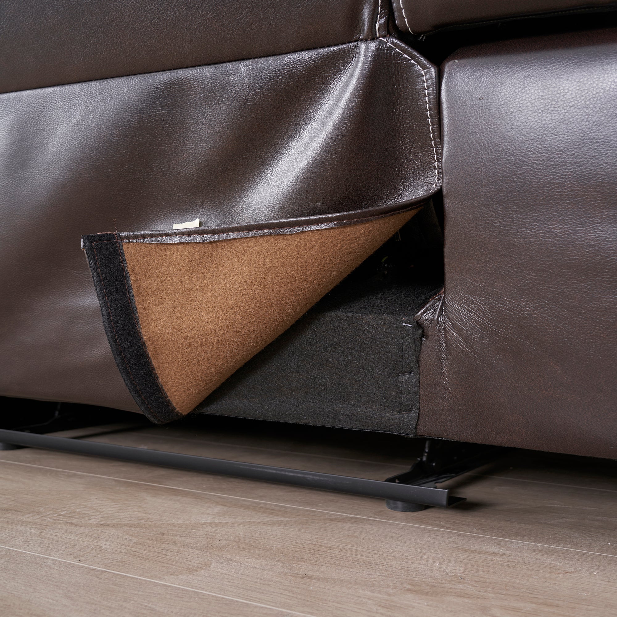 39 inch Faux Leather Top Arm Reclining and Rocking Upholstered Sofa