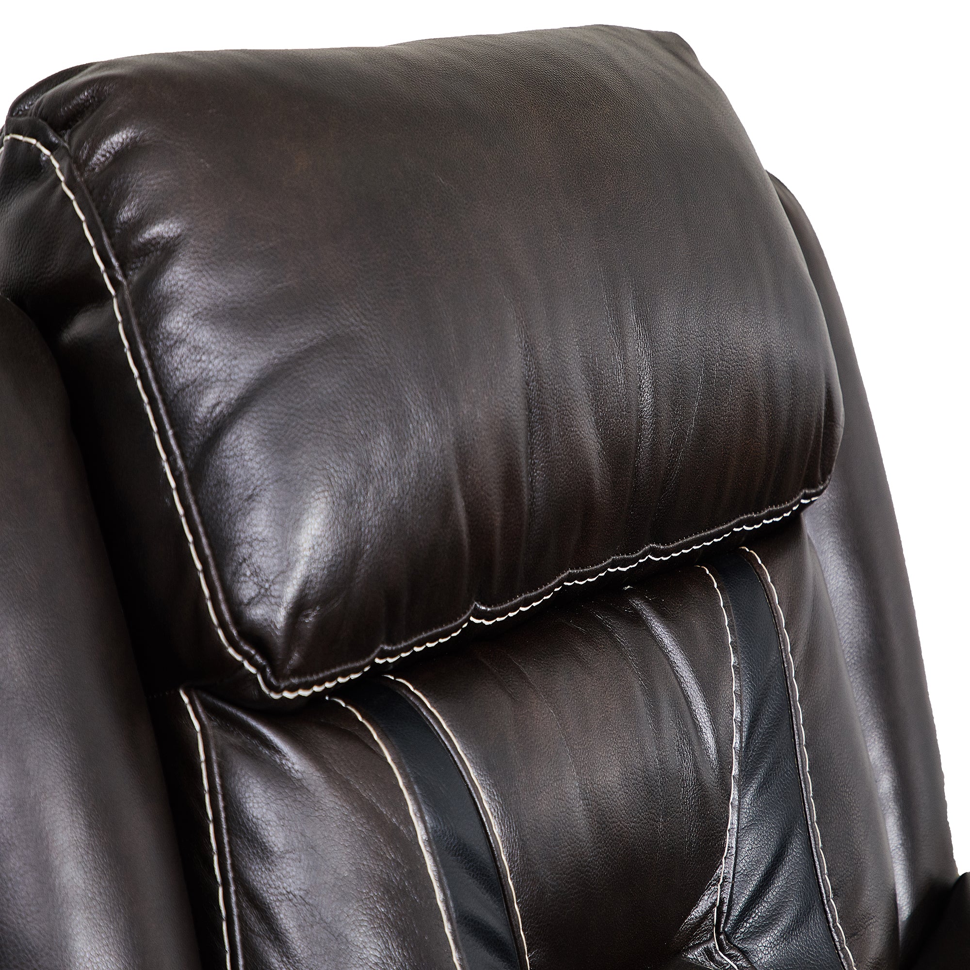 39 inch Faux Leather Top Arm Reclining and Rocking Upholstered Sofa
