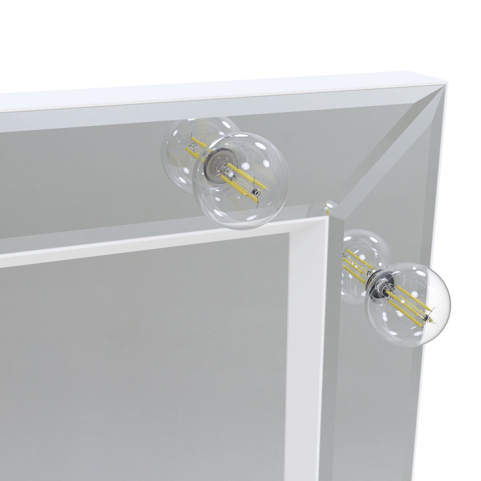 40 inch Rectangular Framed Wall Mounted LED Bathroom Vanity Mirror with Bulbs
