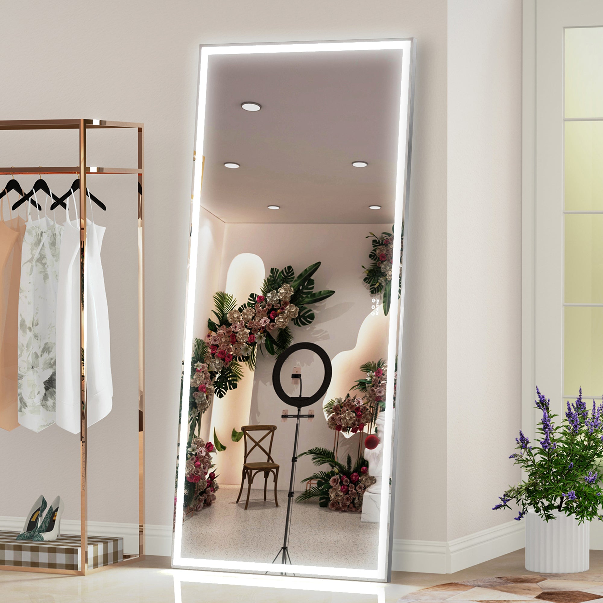 Rectangular Framed Wall Mounted LED Bathroom Vanity Mirror