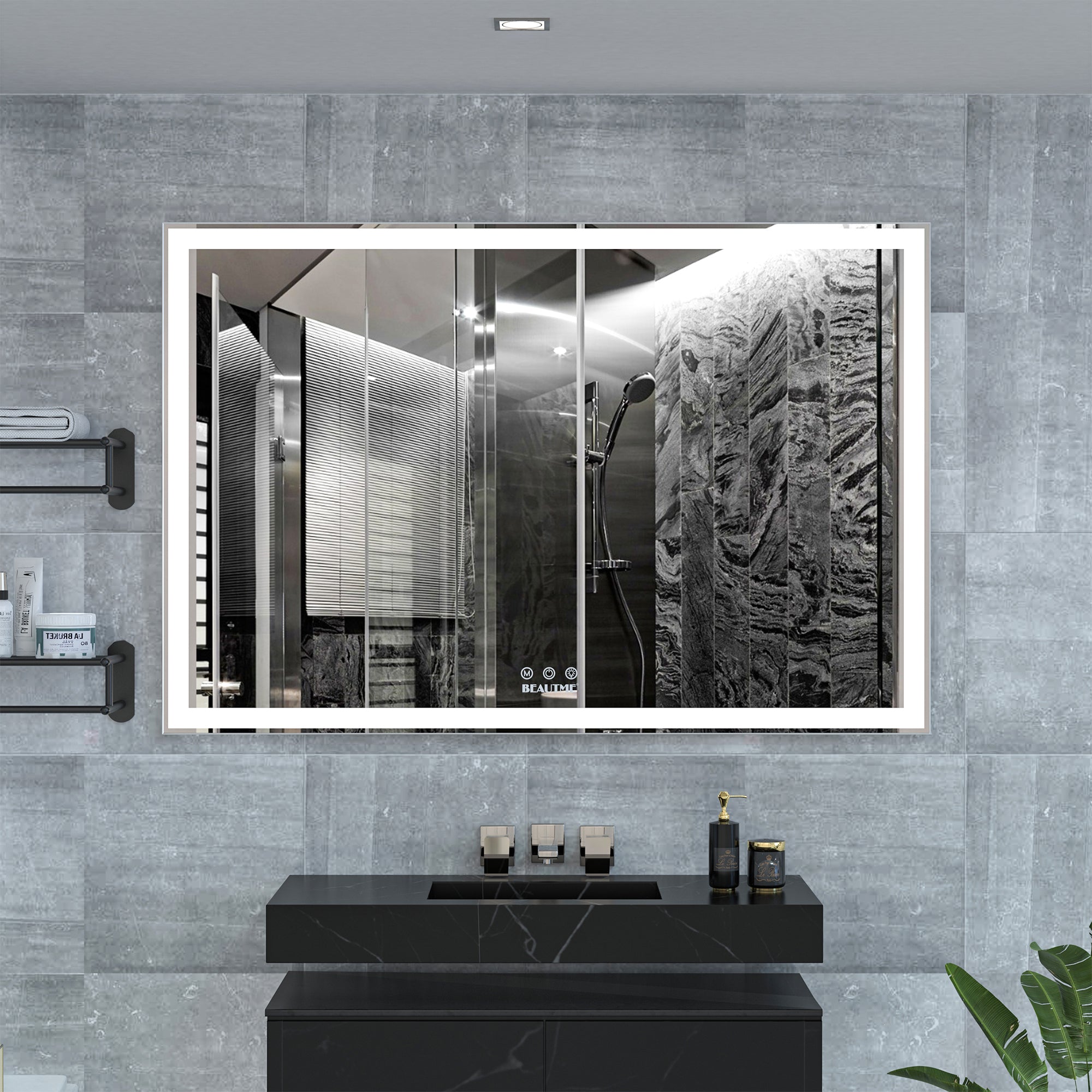 Rectangular Framed Wall Mounted LED Bathroom Vanity Mirror