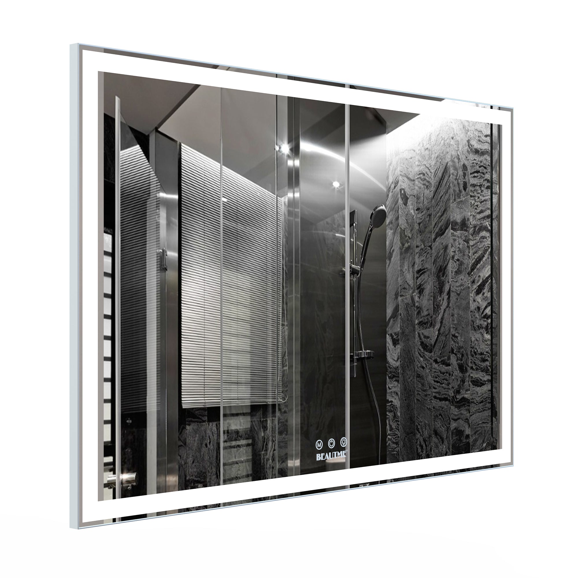 Rectangular Framed Wall Mounted LED Bathroom Vanity Mirror