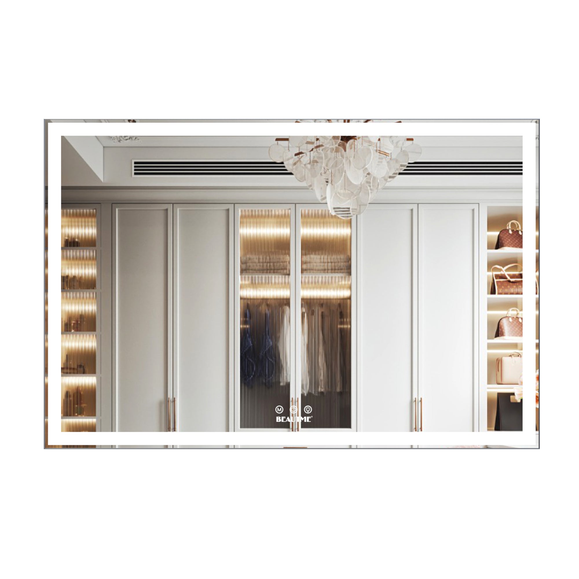 Rectangular Framed Wall Mounted LED Bathroom Vanity Mirror