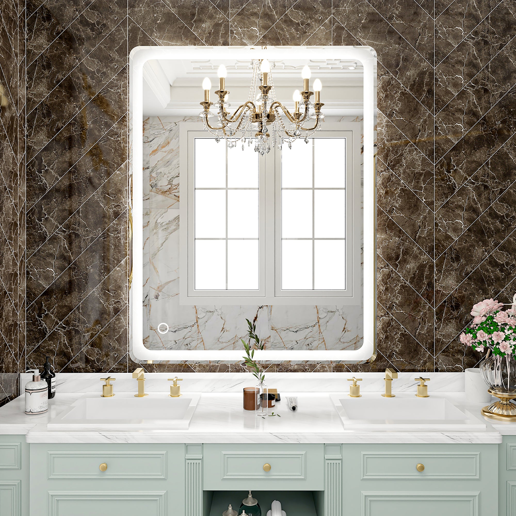 Rectangular Frameless Dimmable Wall Mounted LED Bathroom Vanity Mirror