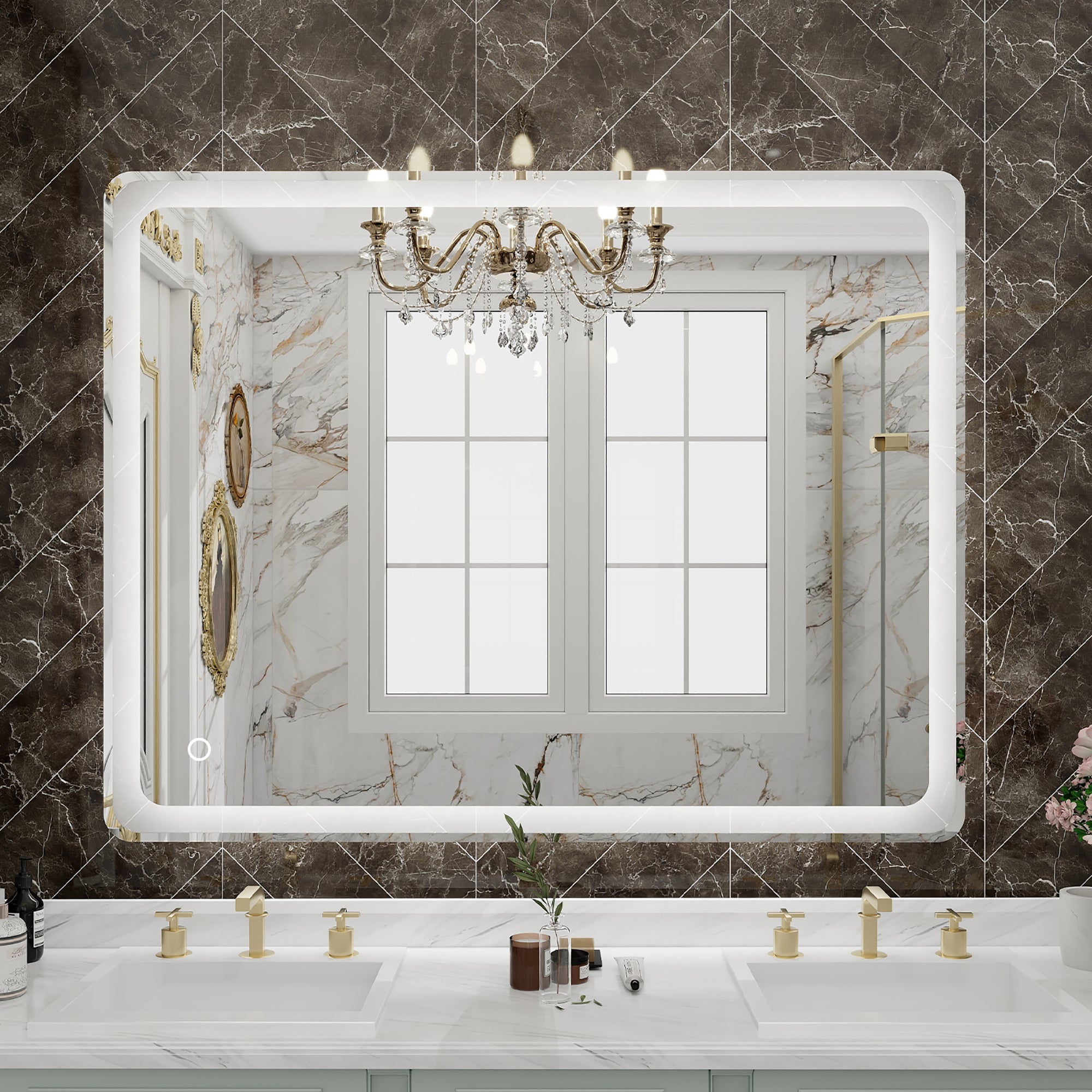 Rectangular Frameless Dimmable Wall Mounted LED Bathroom Vanity Mirror