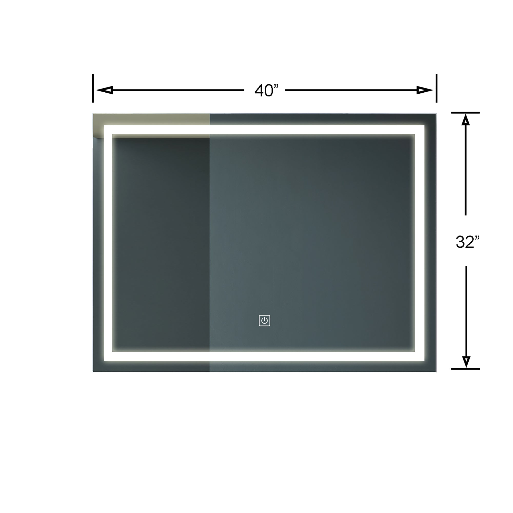Rectangular Frameless Anti-Fog Wall Mounted LED Bathroom Vanity Mirror