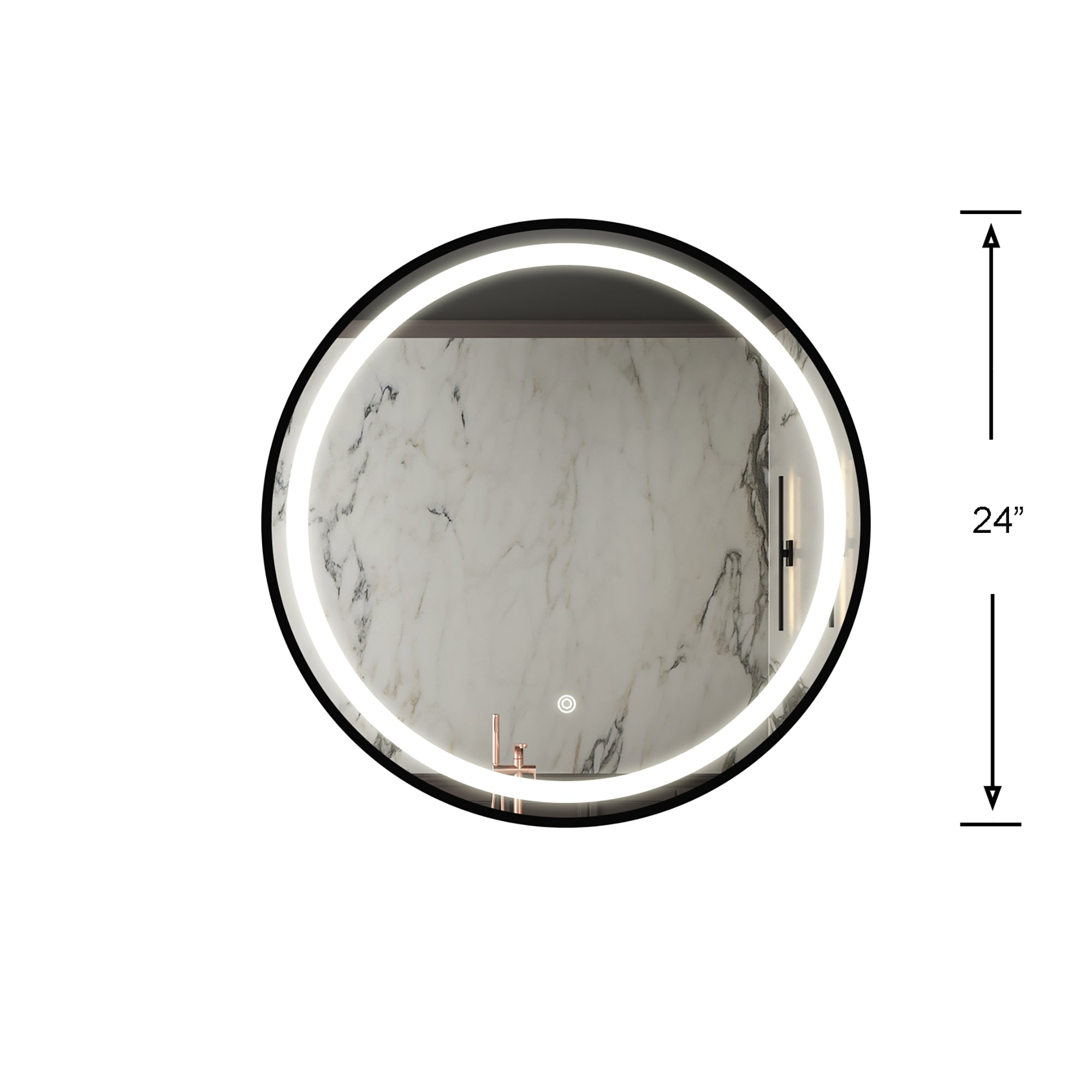 Round Framed Anti-Fog Wall Mounted LED Bathroom Vanity Mirror