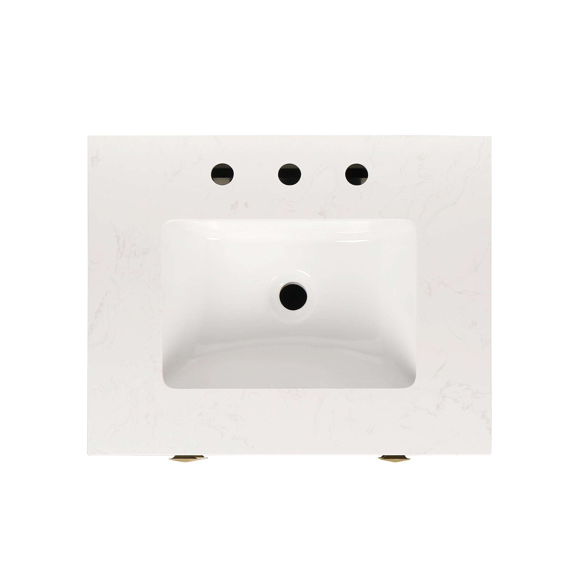 24/30 inch Plywood Freestanding Bathroom Vanity Set with Open Shelf and Ceramic Sink