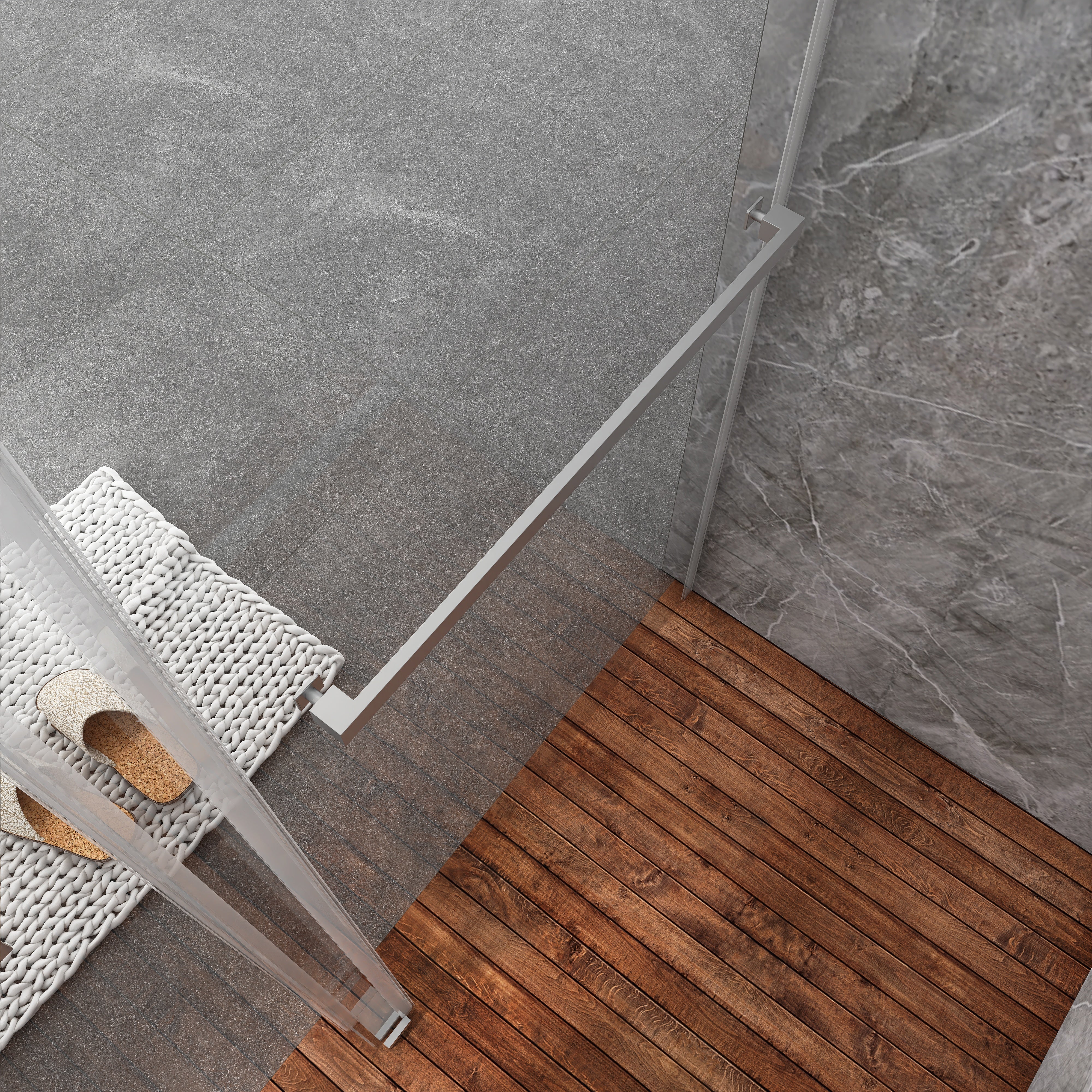 48/60/72 in. W Sliding Frameless Shower Door in Chrome with Tempered glass