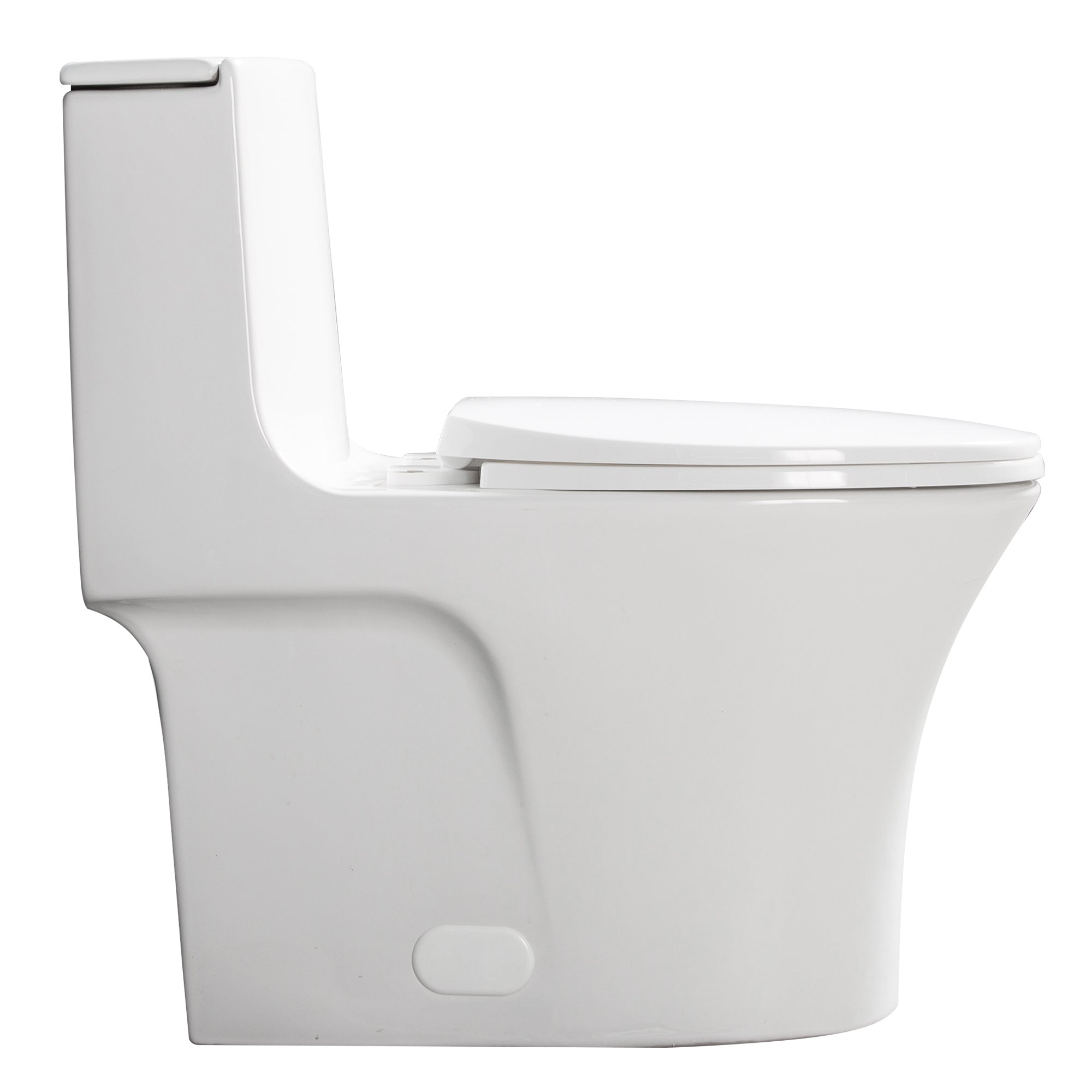 15 5/8 Inch One-piece 1.1/1.6 GPF Dual Flush Elongated Toilet with Soft-Close Seat