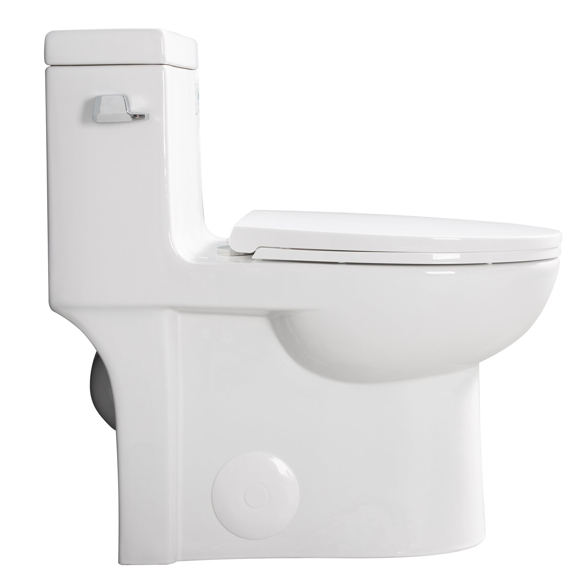 15 5/8 Inch One-piece 1.1/1.6 GPF Dual Flush Elongated Toilet with Soft-Close Seat