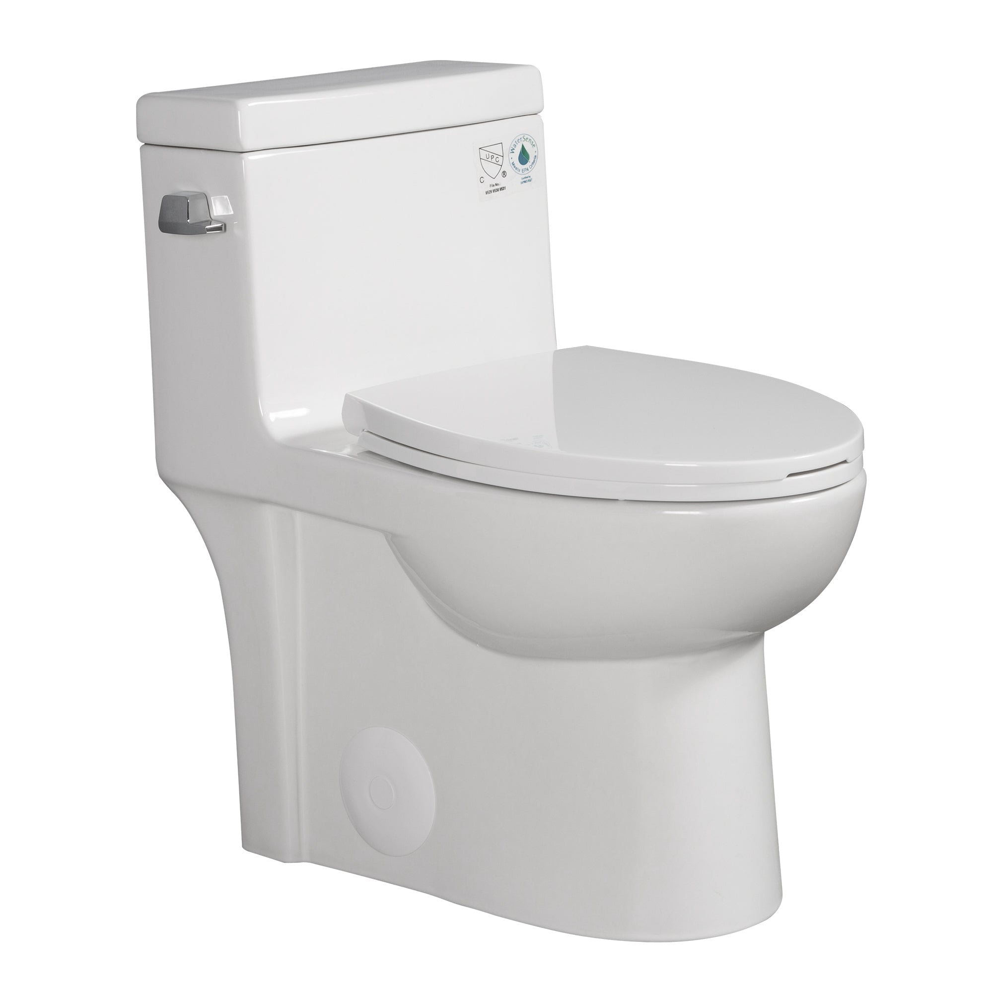 15 5/8 Inch One-piece 1.1/1.6 GPF Dual Flush Elongated Toilet with Soft-Close Seat