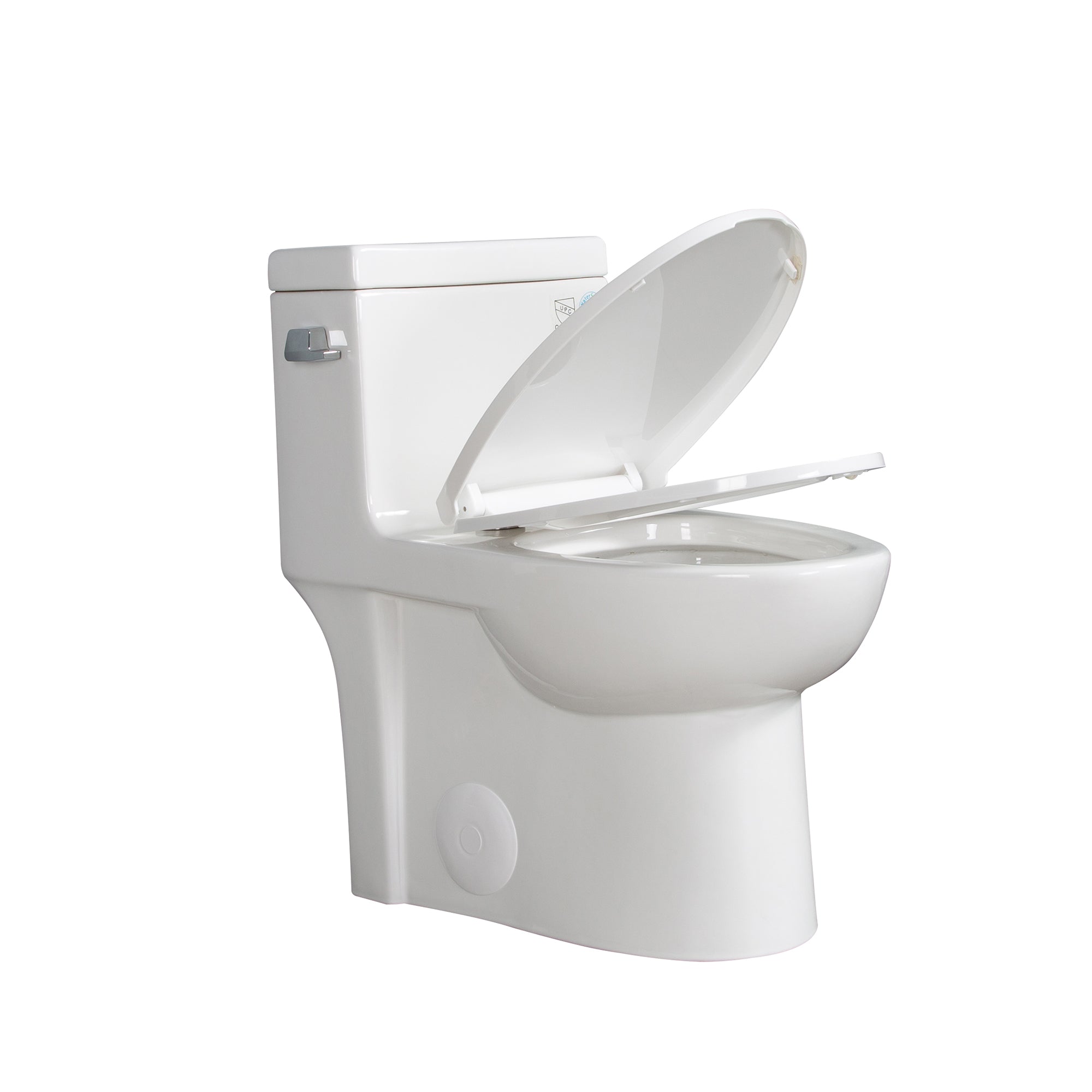 15 5/8 Inch One-piece 1.1/1.6 GPF Dual Flush Elongated Toilet with Soft-Close Seat