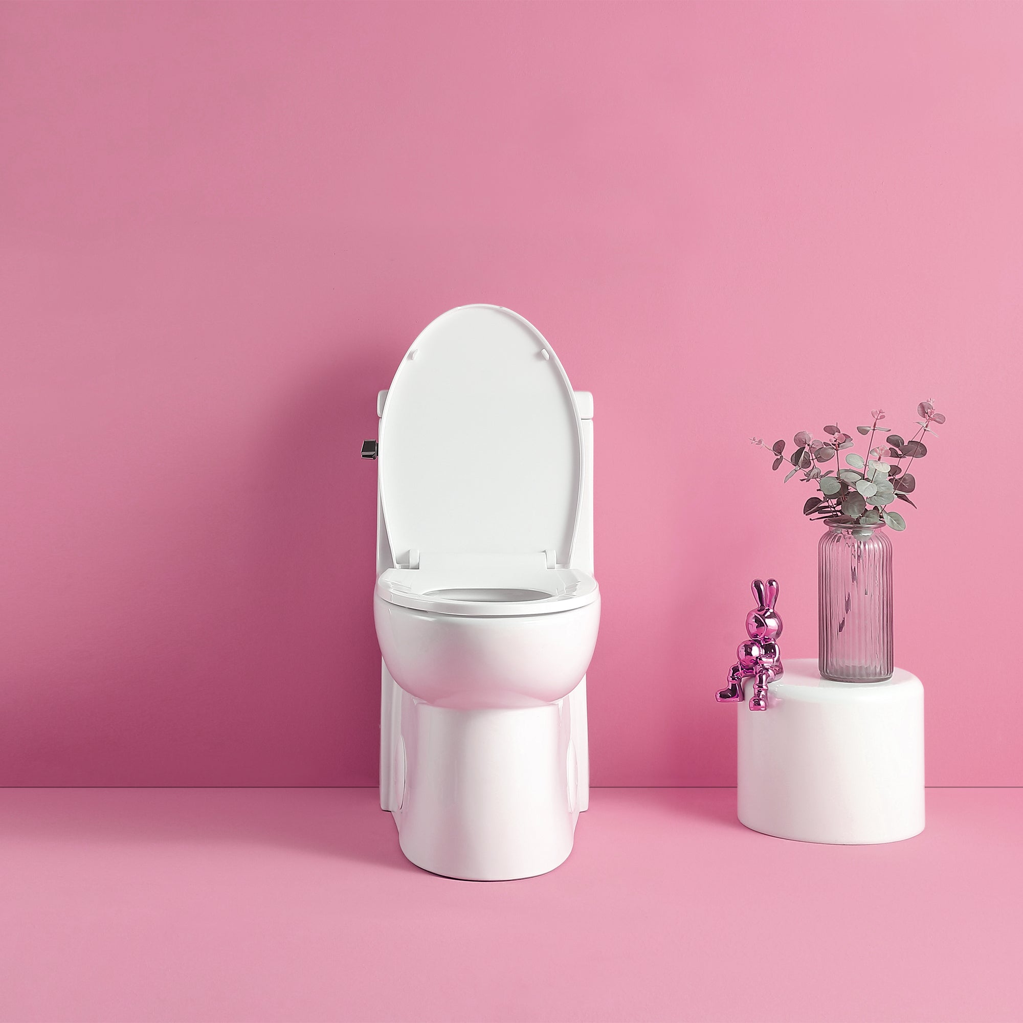 15 5/8 Inch One-piece 1.1/1.6 GPF Dual Flush Elongated Toilet with Soft-Close Seat