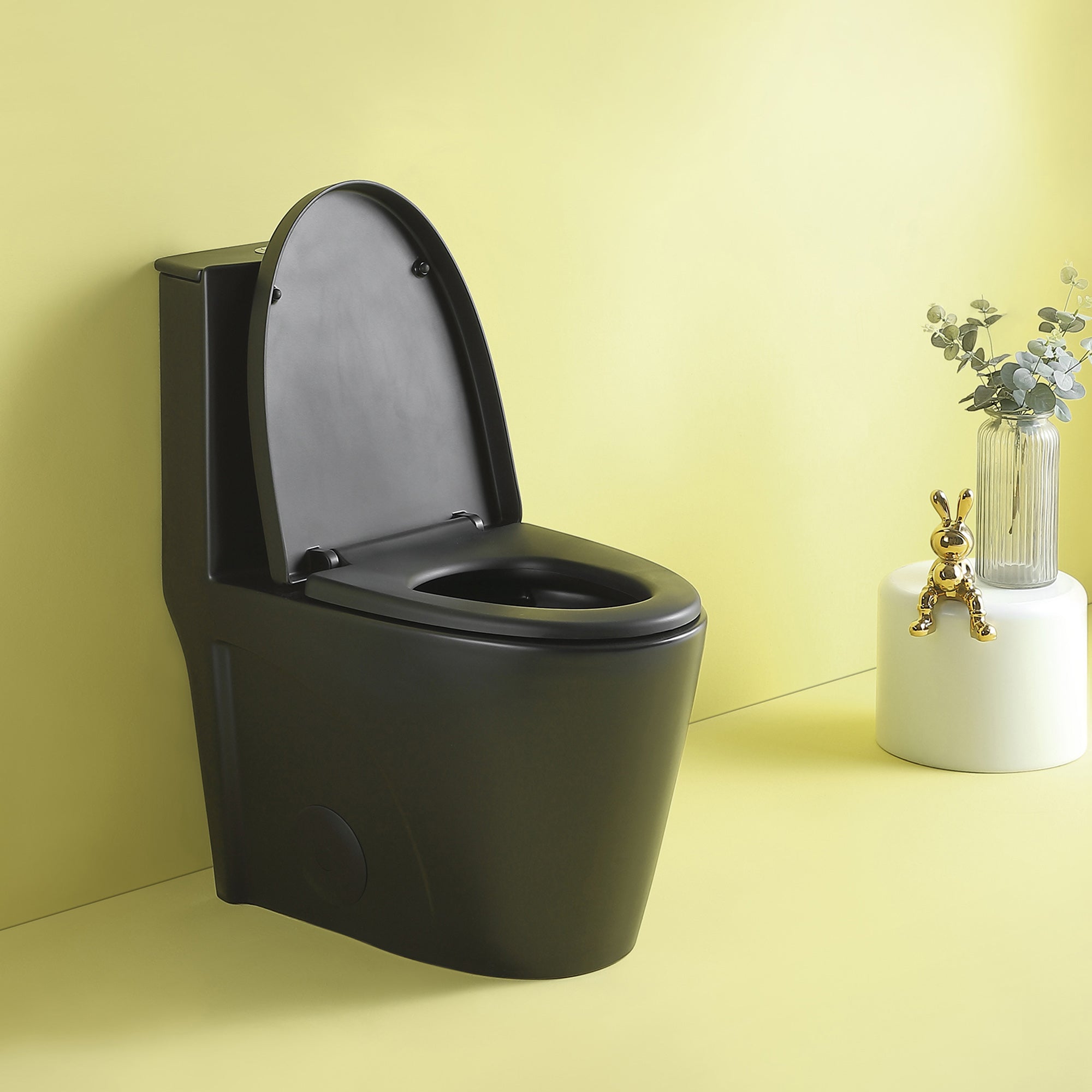 15 5/8 Inch One-piece 1.1/1.6 GPF Dual Flush Elongated Toilet with Soft-Close Seat