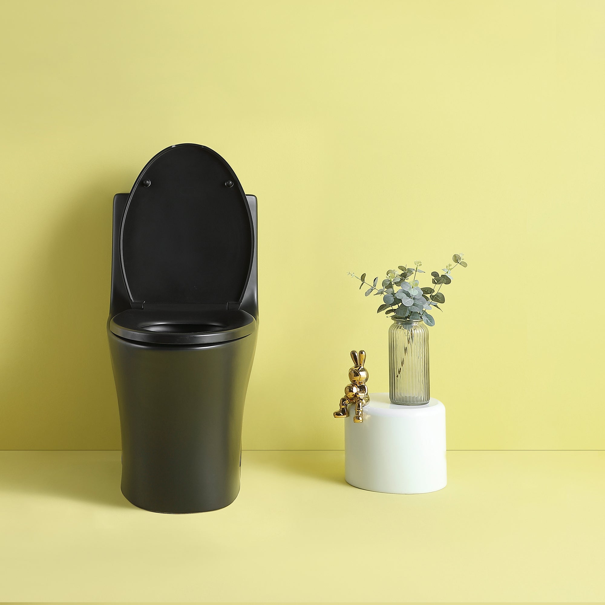 15 1/8 Inch One-piece 1.1/1.6 GPF Dual Flush Elongated Toilet with Soft-Close Seat