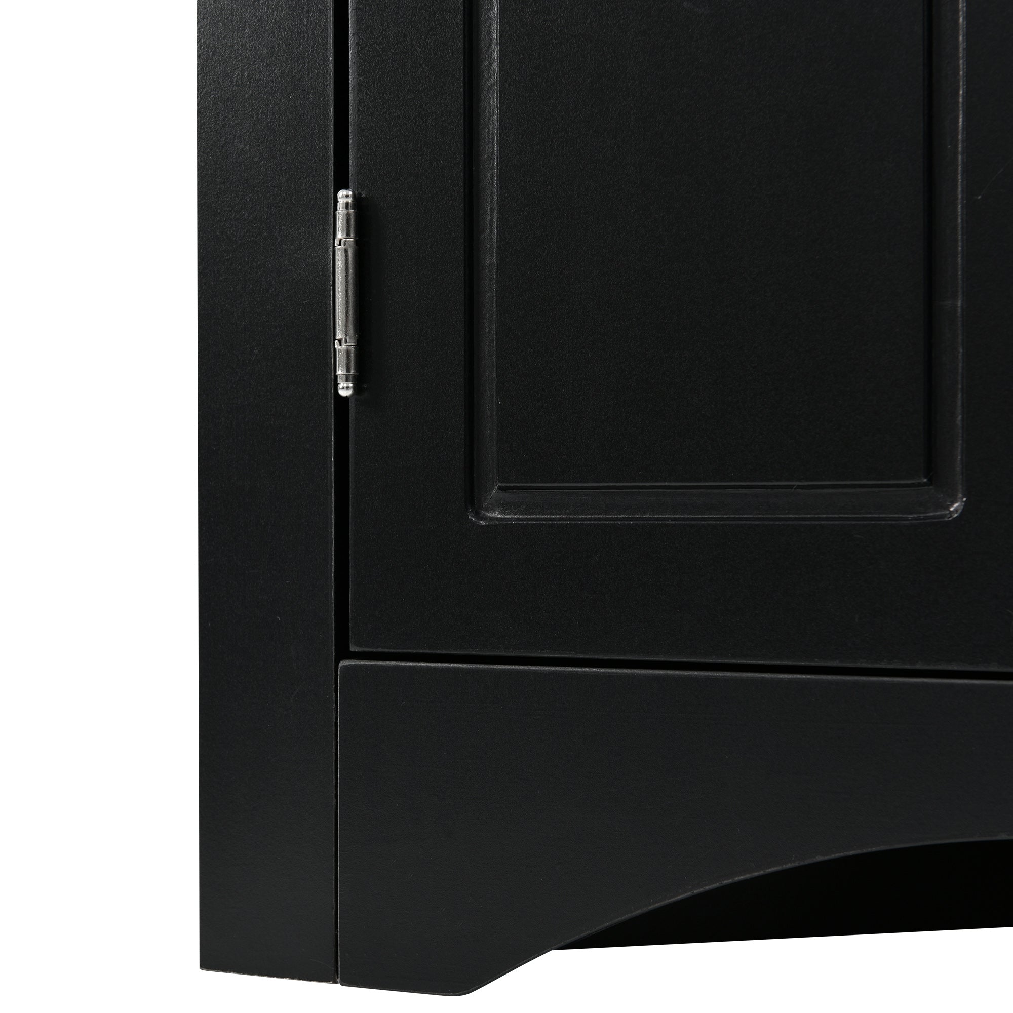 32" Wood 2-door Bathroom Corner Cabinet with Adjustable Shelves
