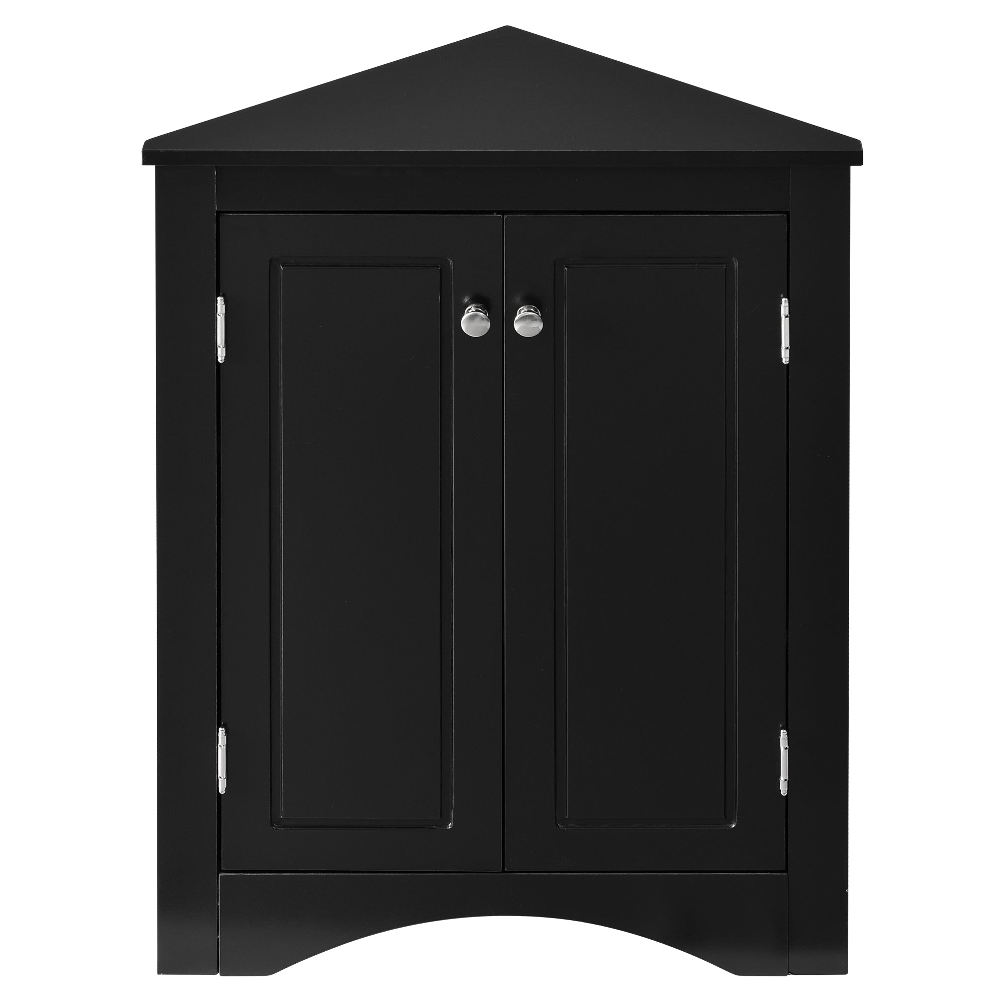 32" Wood 2-door Bathroom Corner Cabinet with Adjustable Shelves