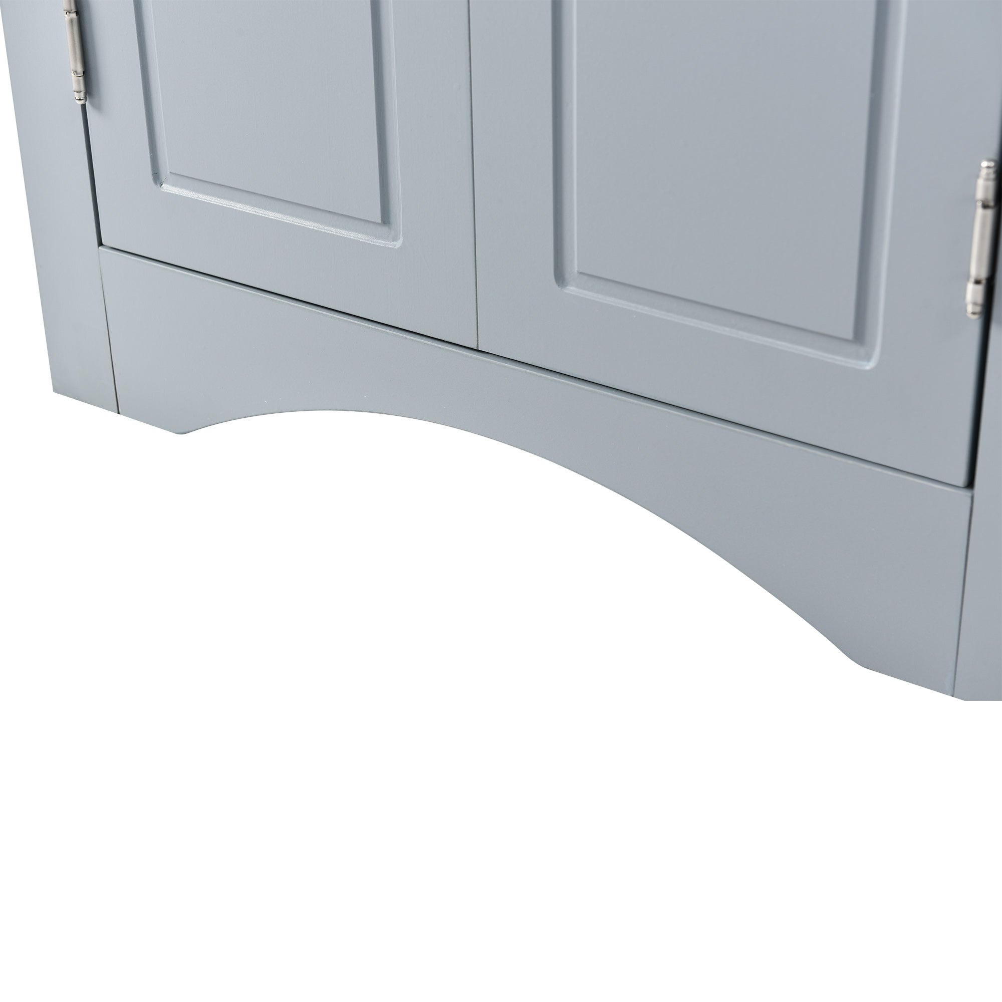 32" Wood 2-door Bathroom Corner Cabinet with Adjustable Shelves