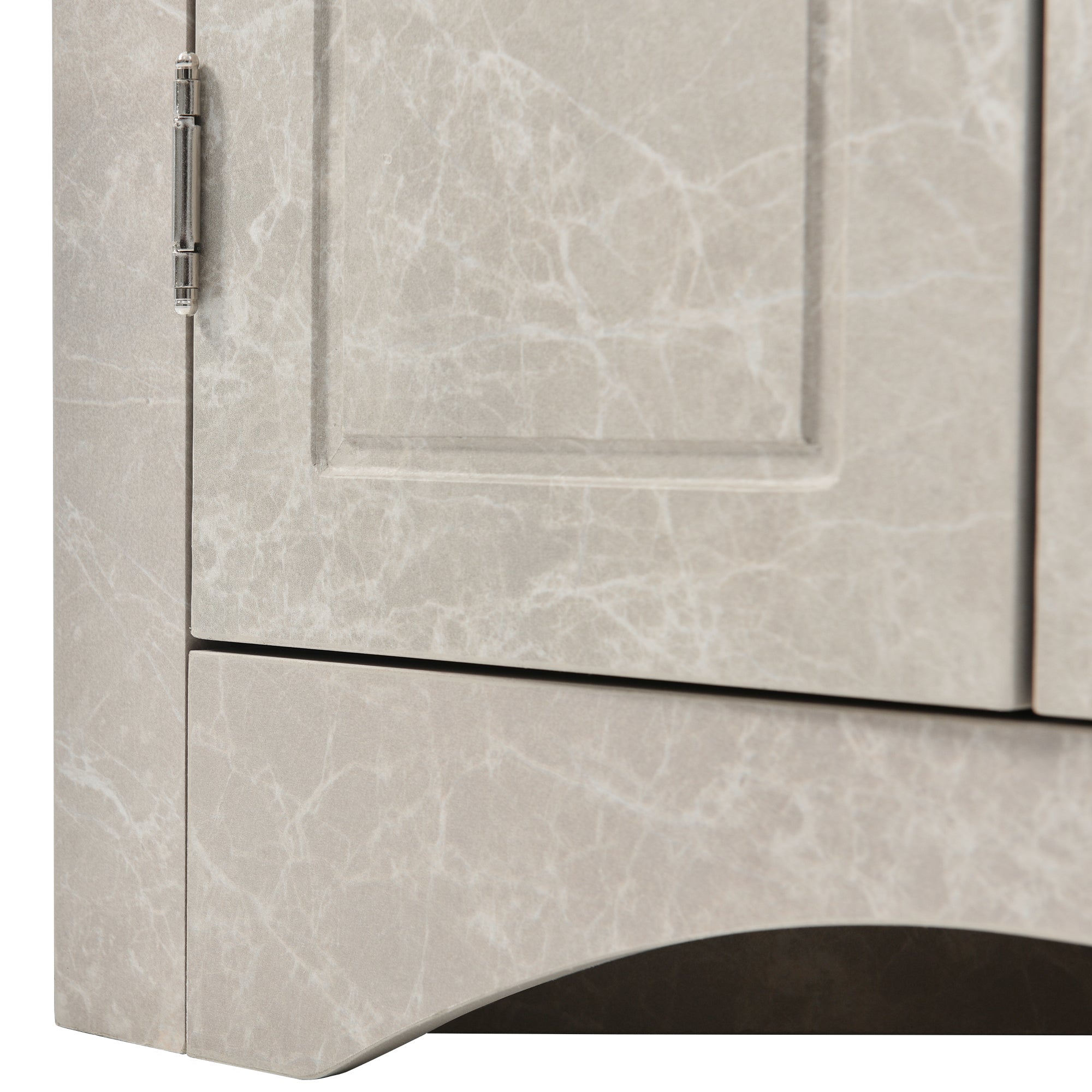 32" Wood 2-door Bathroom Corner Cabinet with Adjustable Shelves
