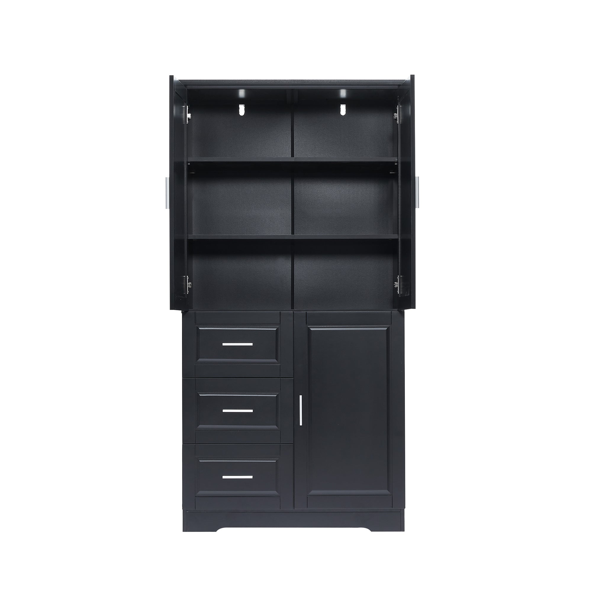 32 in. W x 72 in. H Storage Cabinet with Doors and Three Drawers