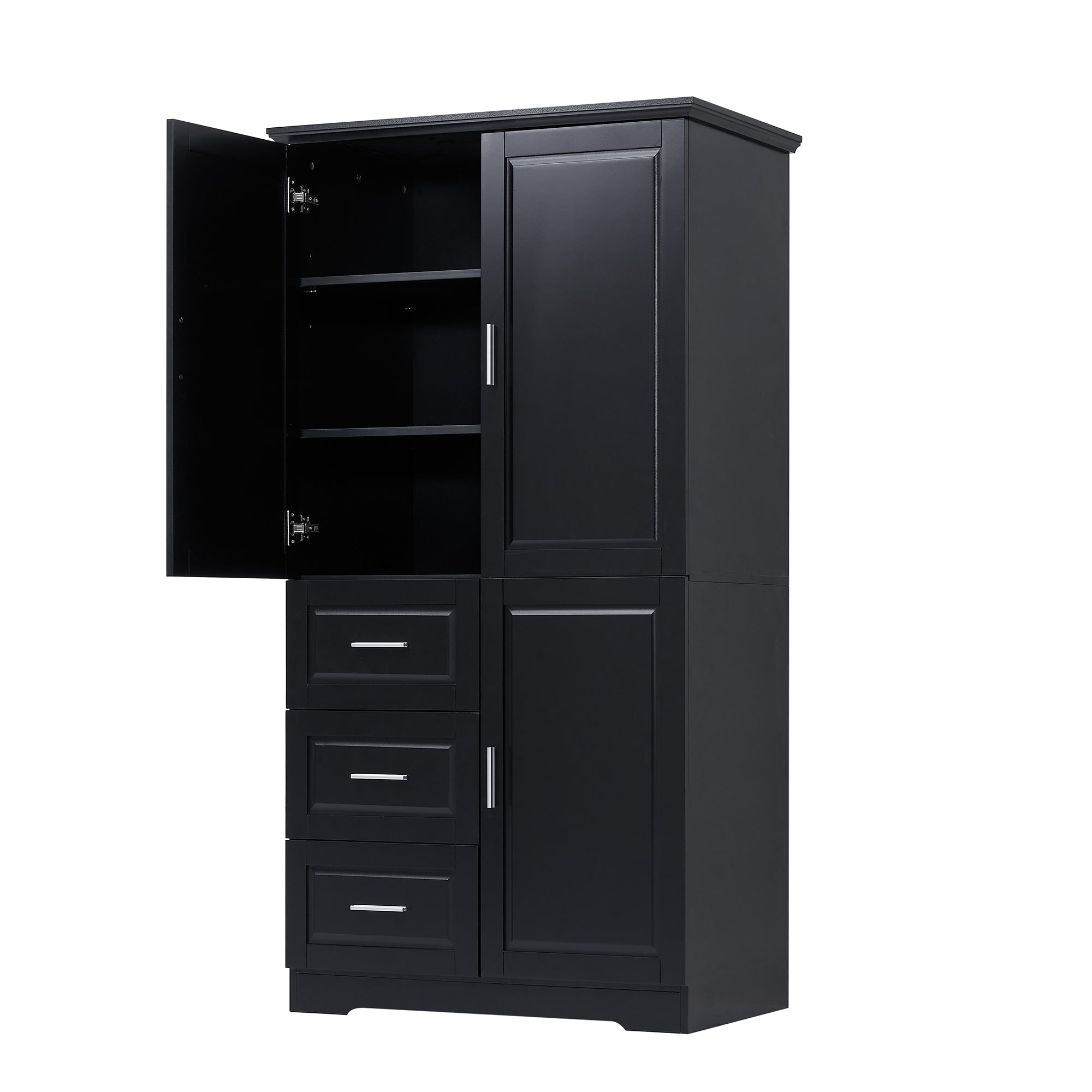 32 in. W x 72 in. H Storage Cabinet with Doors and Three Drawers
