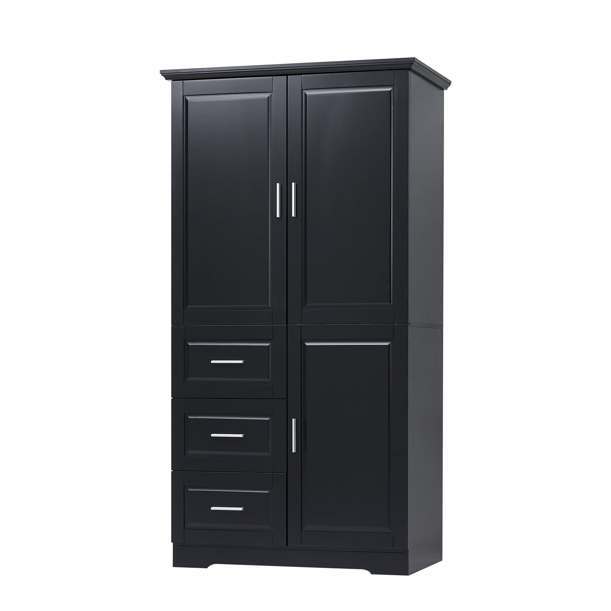 32 in. W x 72 in. H Storage Cabinet with Doors and Three Drawers