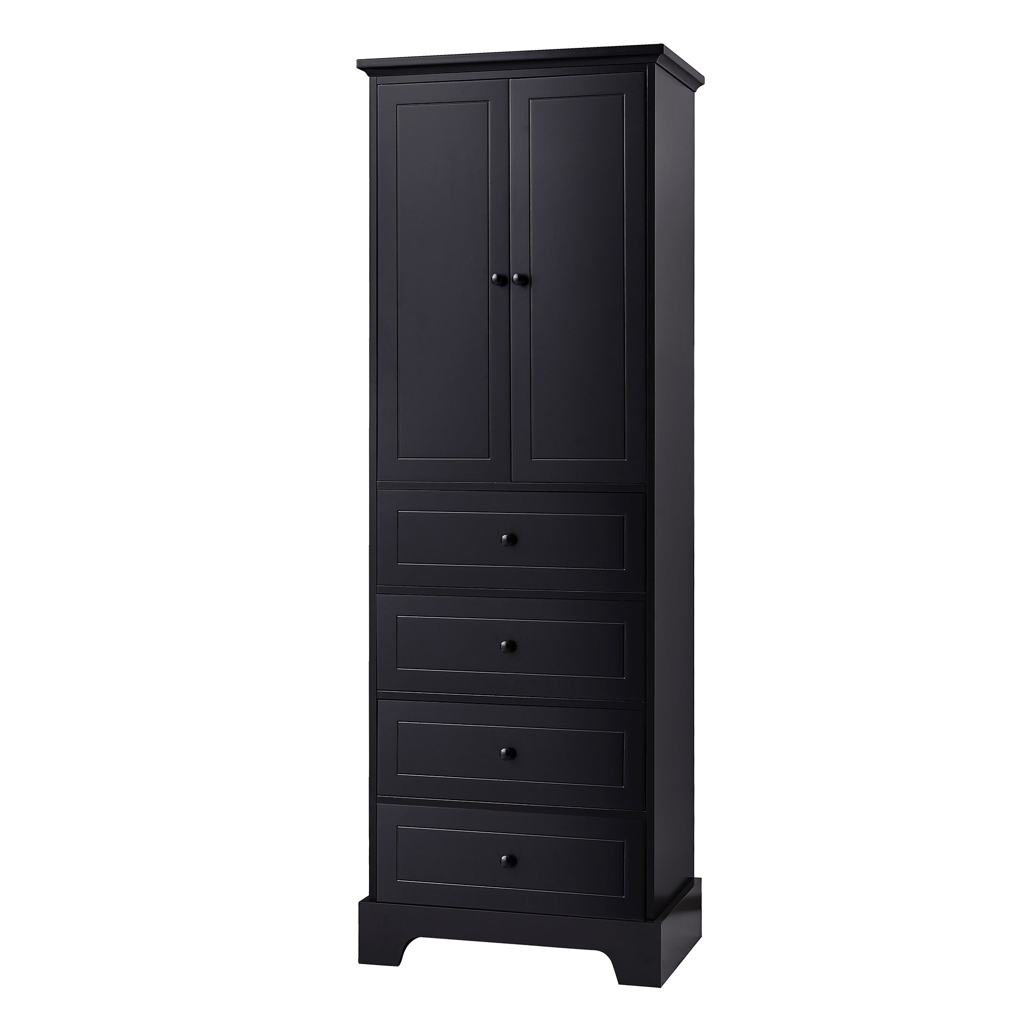 24 in. W x 68 in. H MDF Bathroom Storage Cabinet with Two Doors and Four Drawers