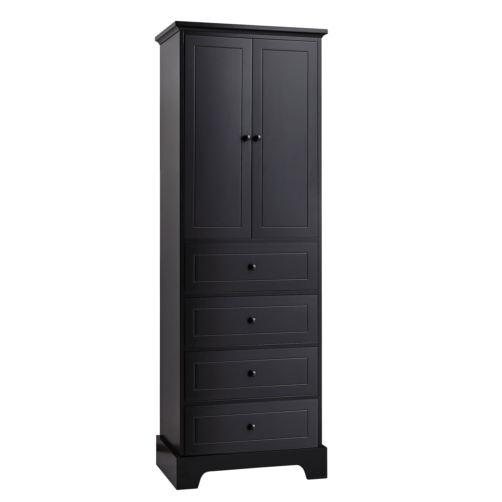 24 in. W x 68 in. H MDF Bathroom Storage Cabinet with Two Doors and Four Drawers