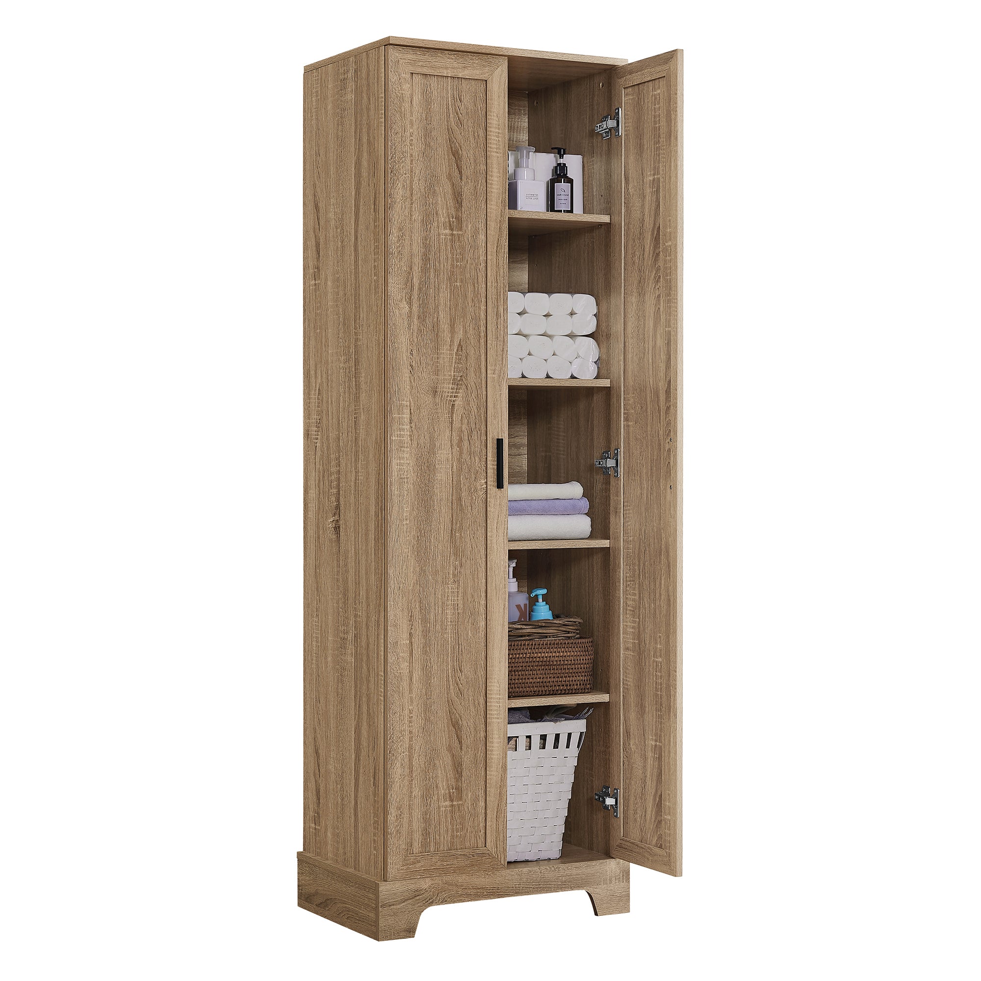 23 in. W x 71 in. H MDF Bathroom Storage Cabinet with Two Doors