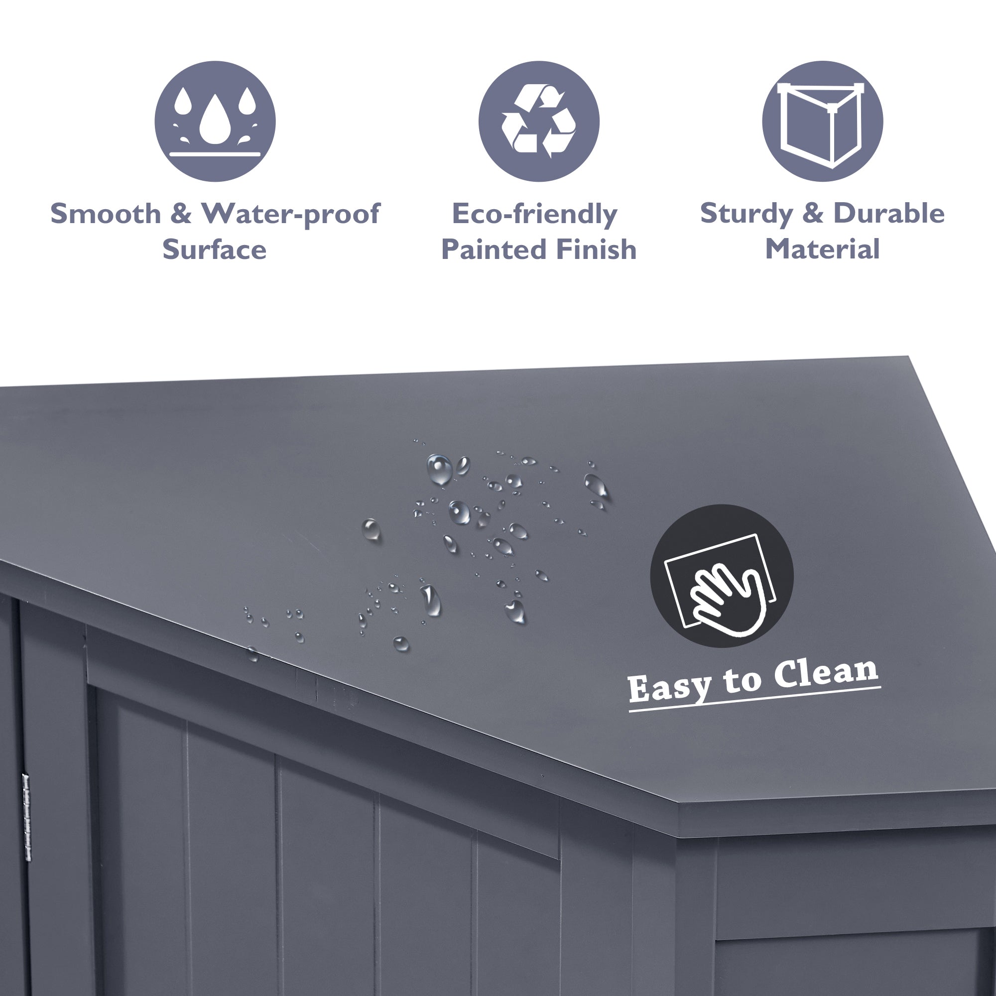 32" Freestanding Triangle Corner Bathroom Storage Cabinet with Doors and Adjustable Shelves