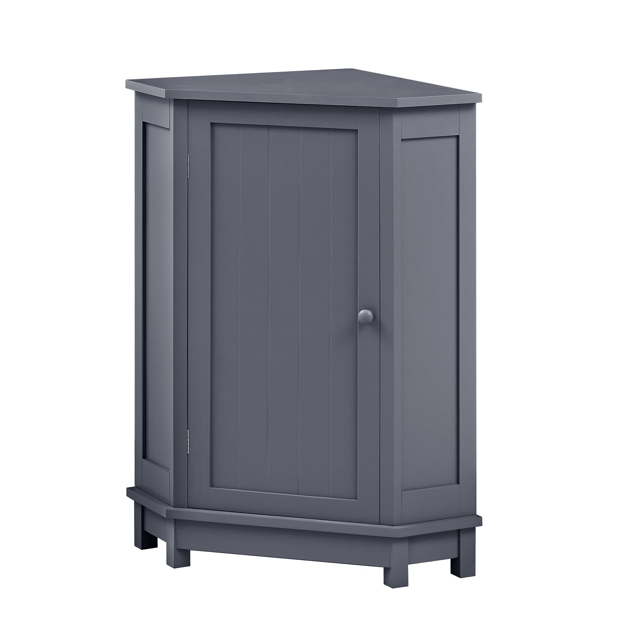 32" Freestanding Triangle Corner Bathroom Storage Cabinet with Doors and Adjustable Shelves