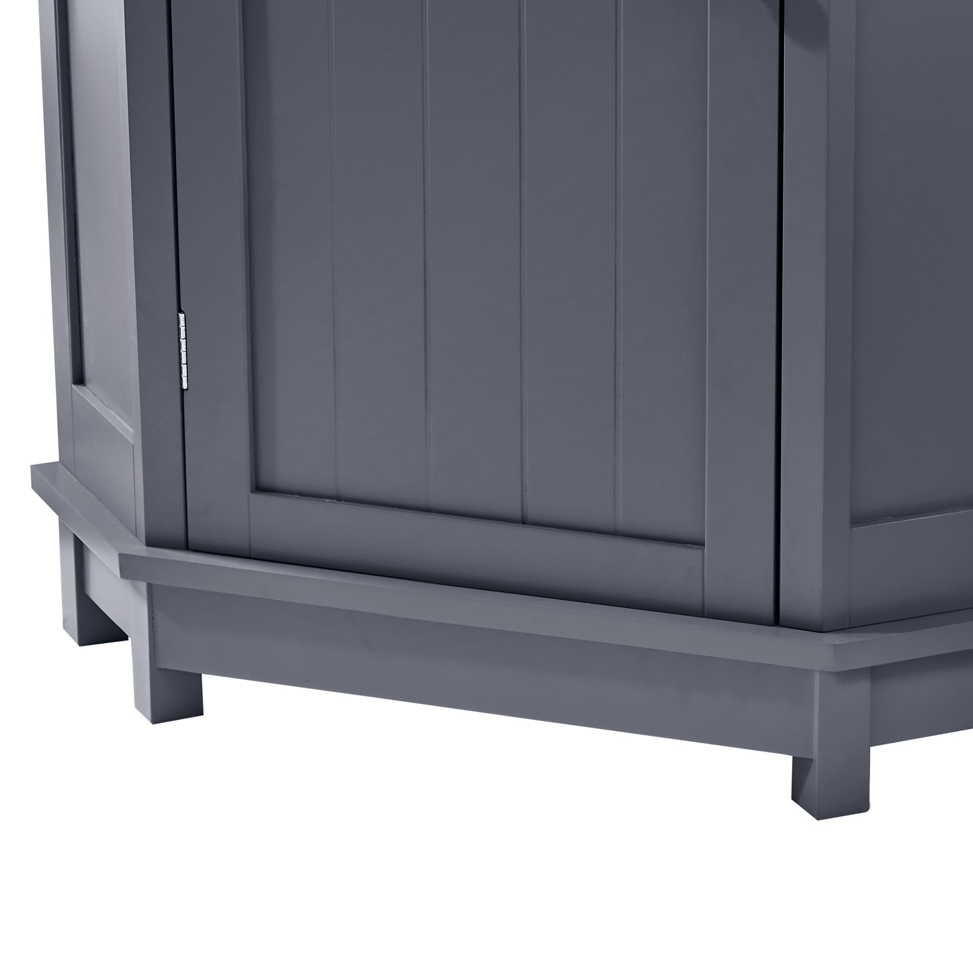 32" Freestanding Triangle Corner Bathroom Storage Cabinet with Doors and Adjustable Shelves