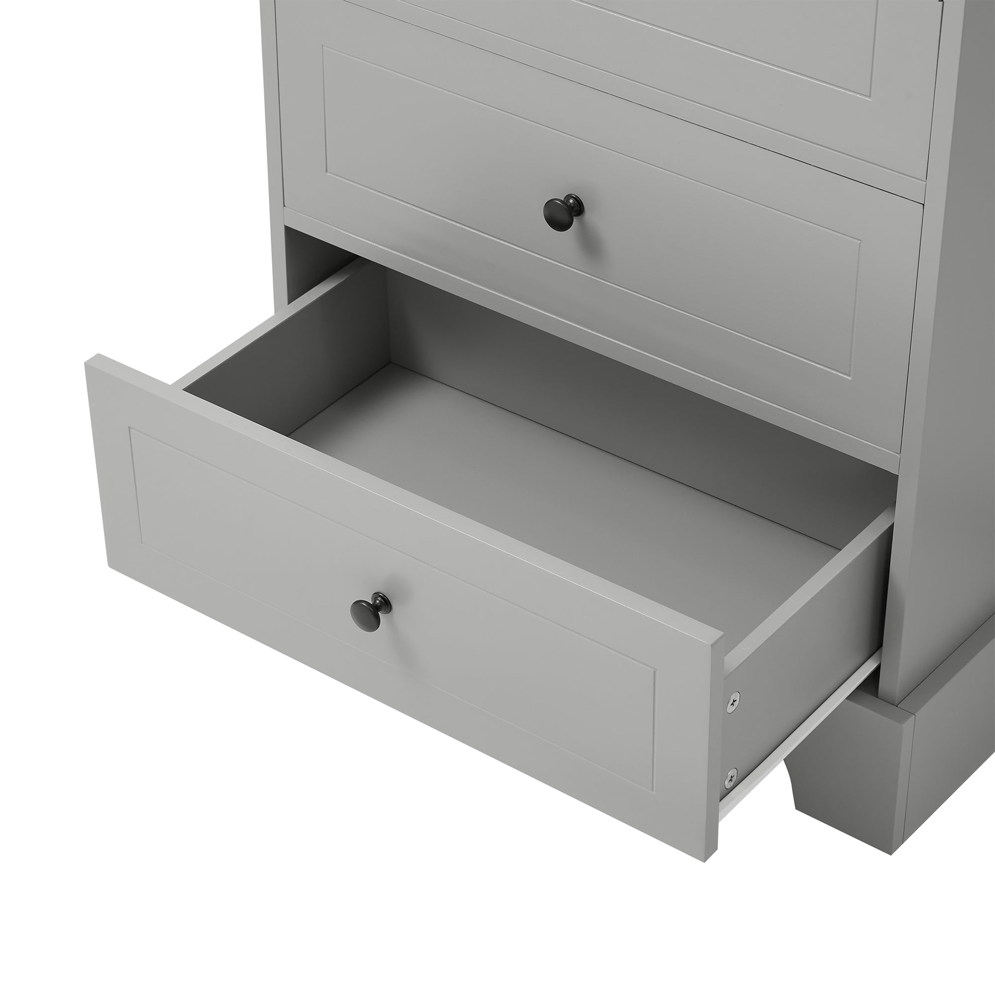 24 in. W x 68 in. H MDF Bathroom Storage Cabinet with Two Doors and Four Drawers