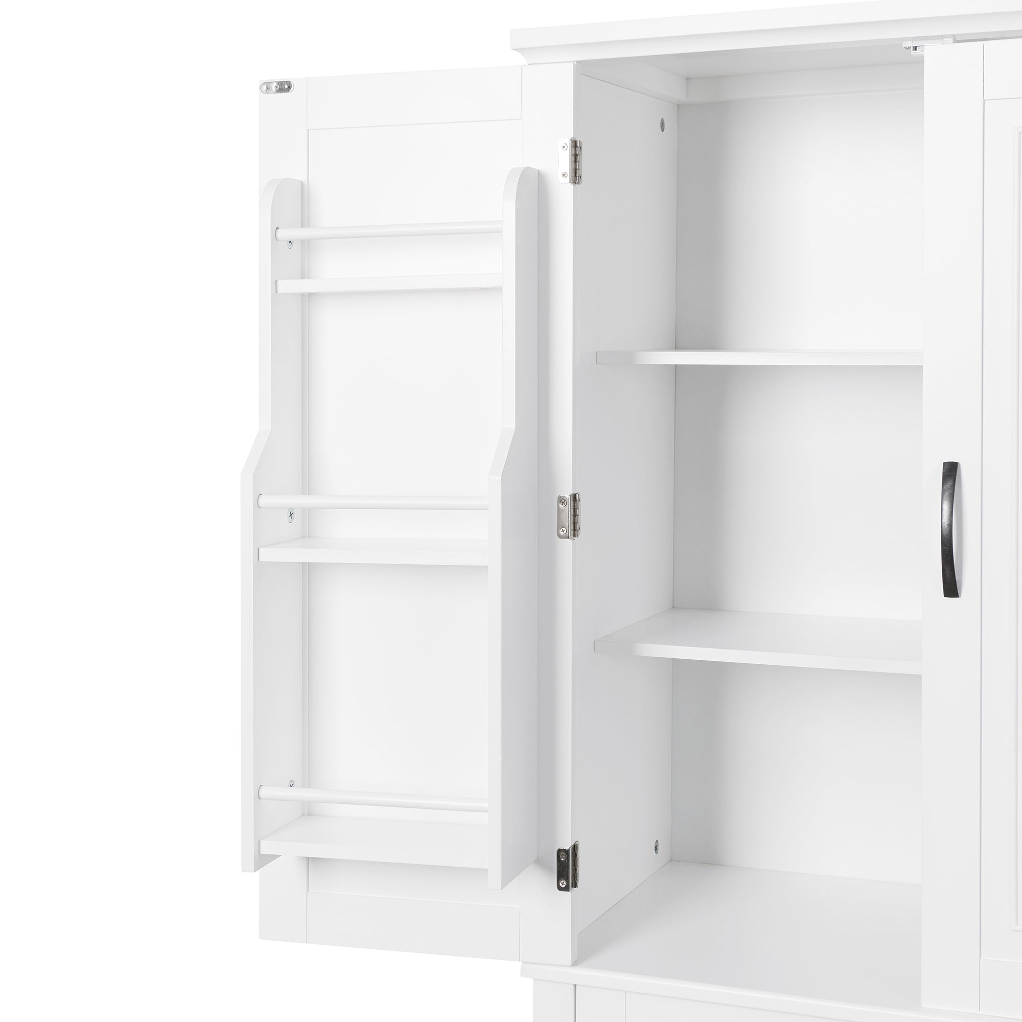 30 in. W x 72 in. H Freestanding Bathroom Cabinet in White with Adjustable Shelf and Drawer