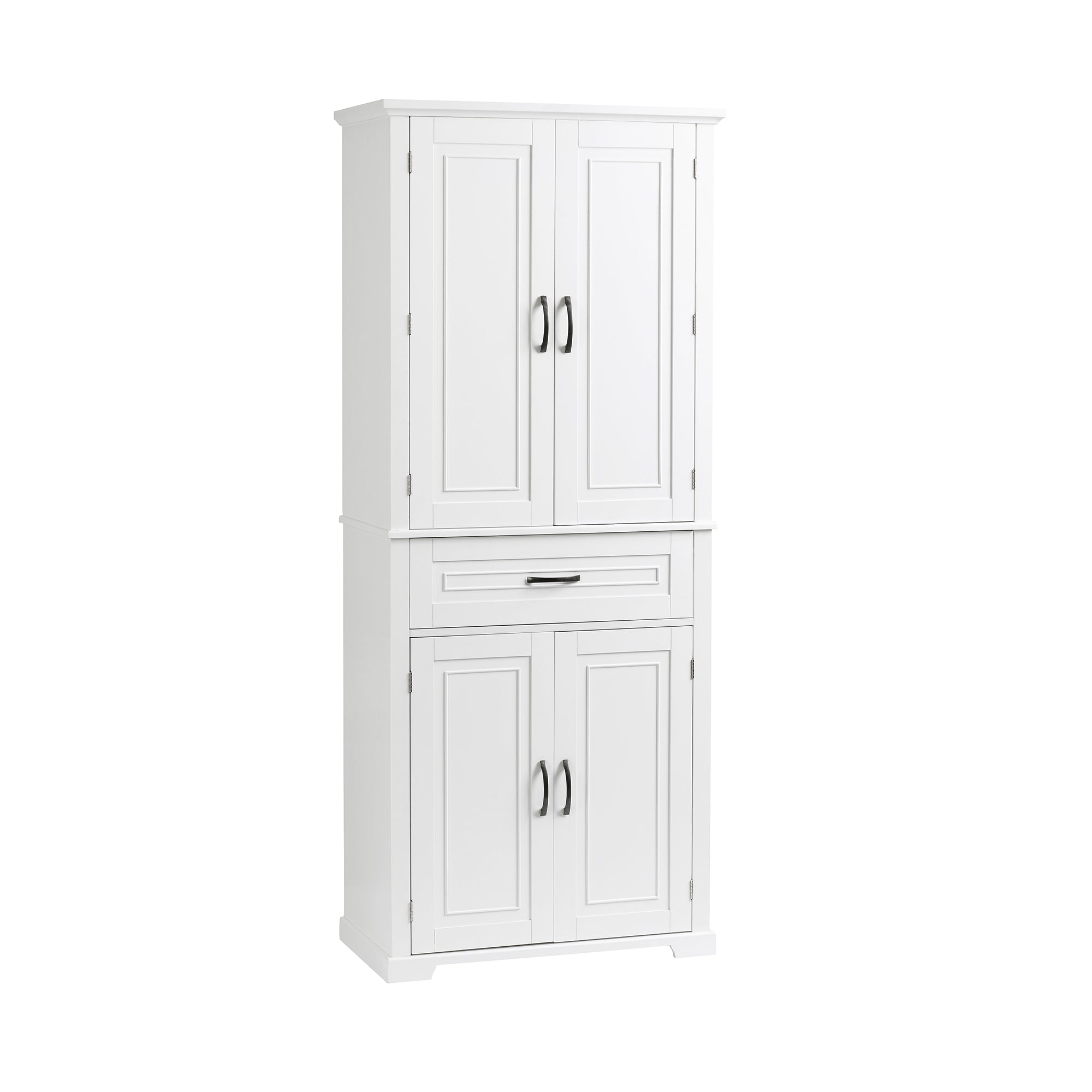 30 in. W x 72 in. H Freestanding Bathroom Cabinet in White with Adjustable Shelf and Drawer