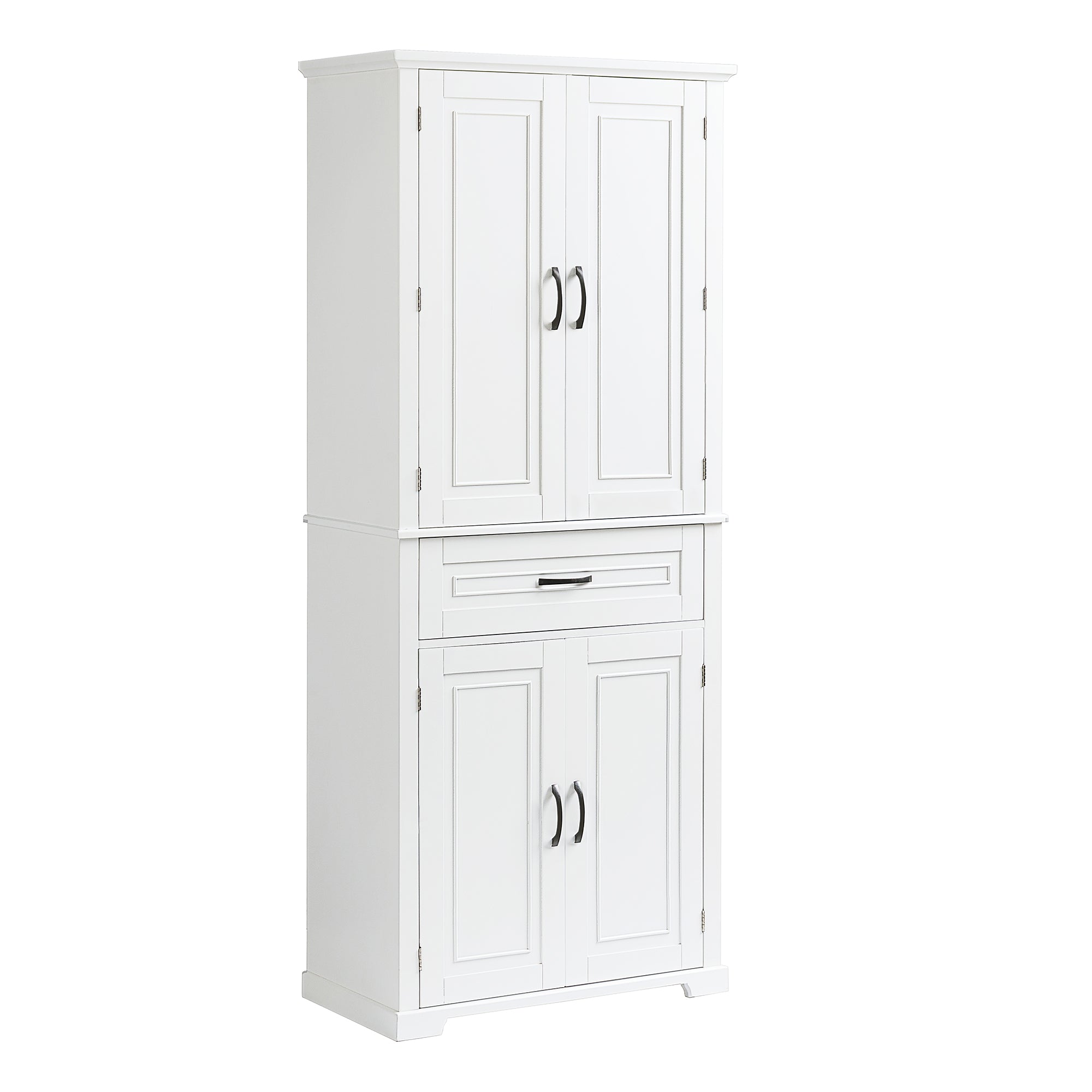 30 in. W x 72 in. H Freestanding Bathroom Cabinet in White with Adjustable Shelf and Drawer